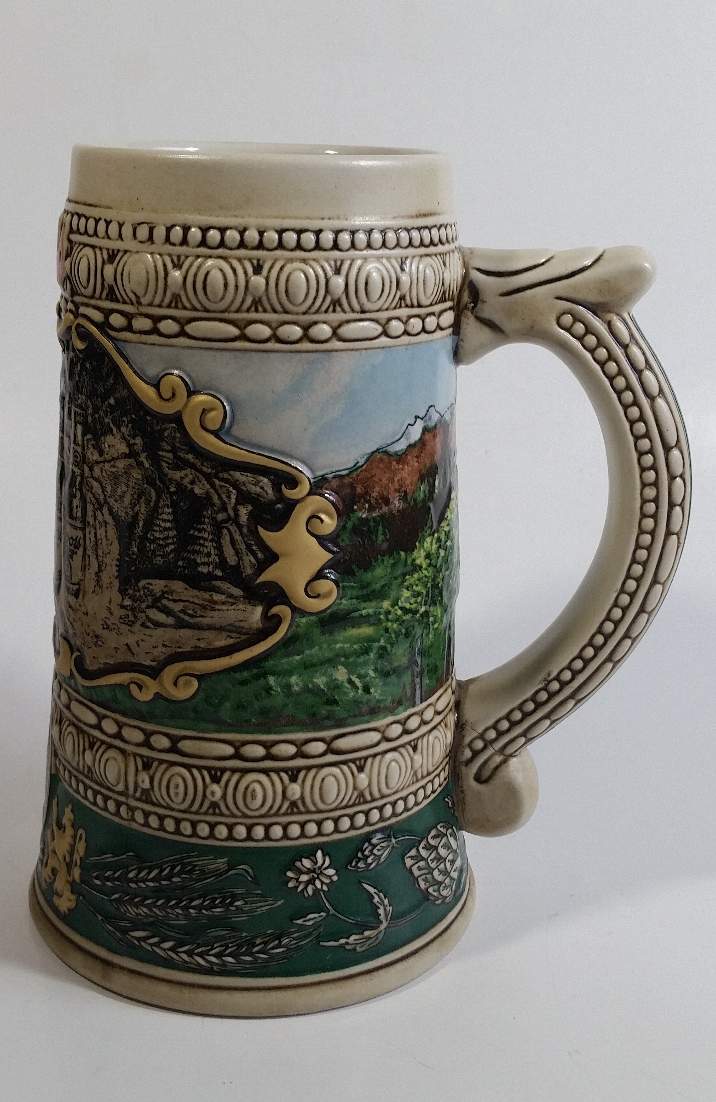 1990 Ceramarte Coors Brewing Company 1935 Print Advertisement Hand Painted Ceramic Beer Stein Made in Brazil 3