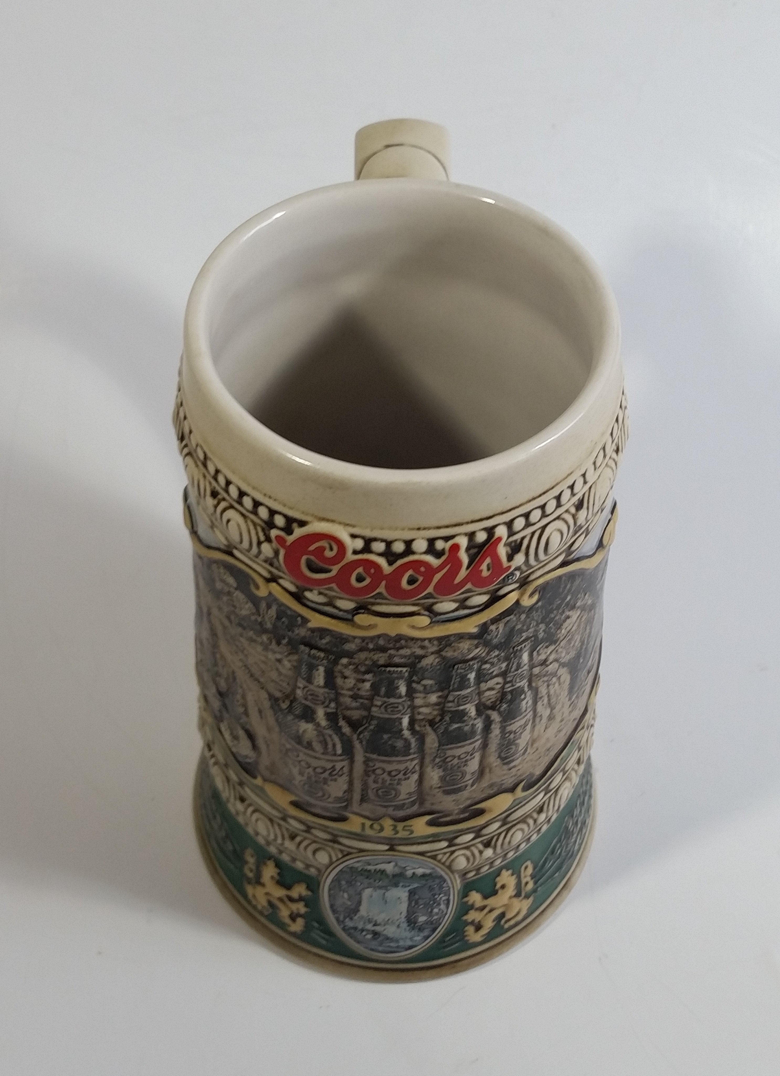 1990 Ceramarte Coors Brewing Company 1935 Print Advertisement Hand Painted Ceramic Beer Stein Made in Brazil 9