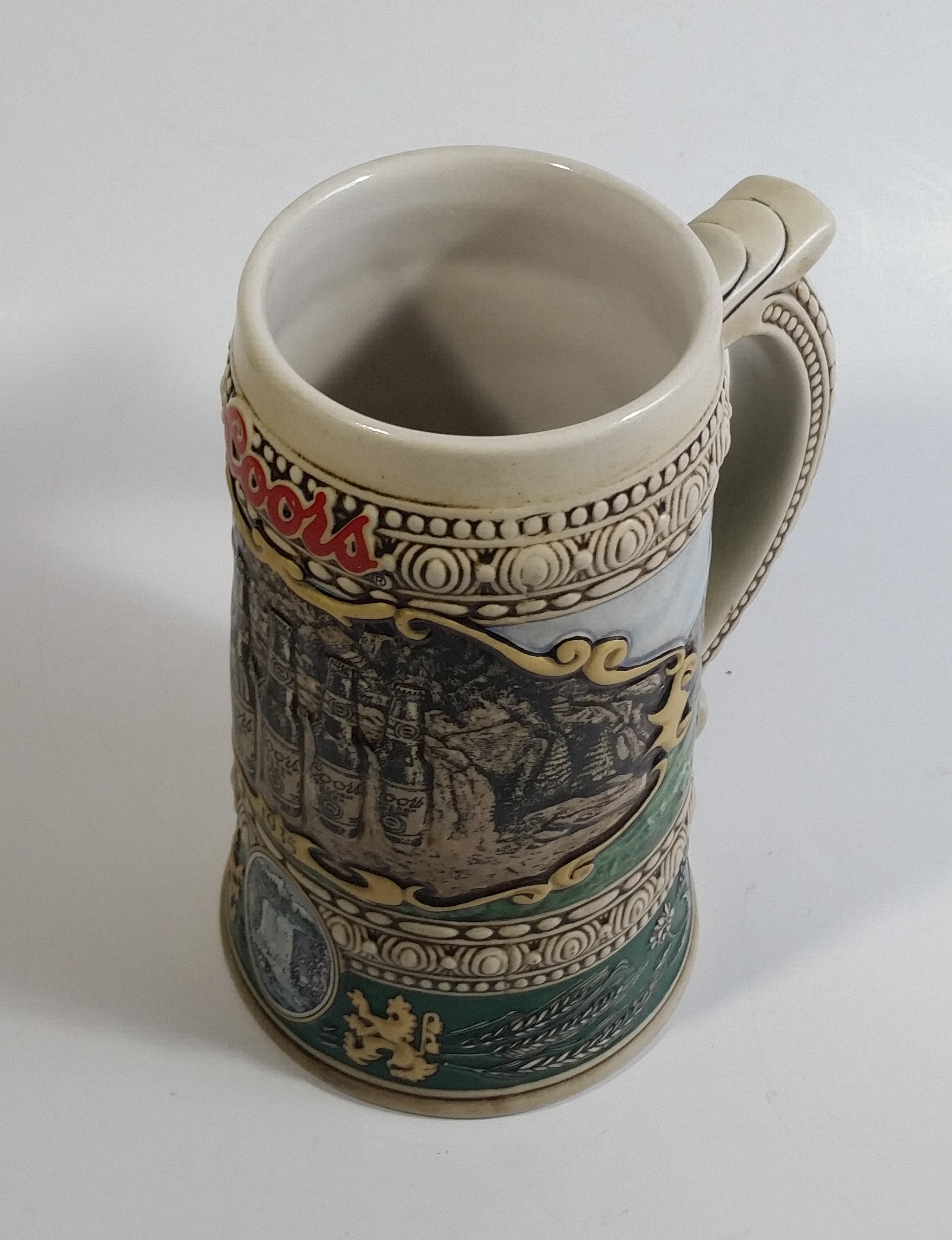 1990 Ceramarte Coors Brewing Company 1935 Print Advertisement Hand Painted Ceramic Beer Stein Made in Brazil 10