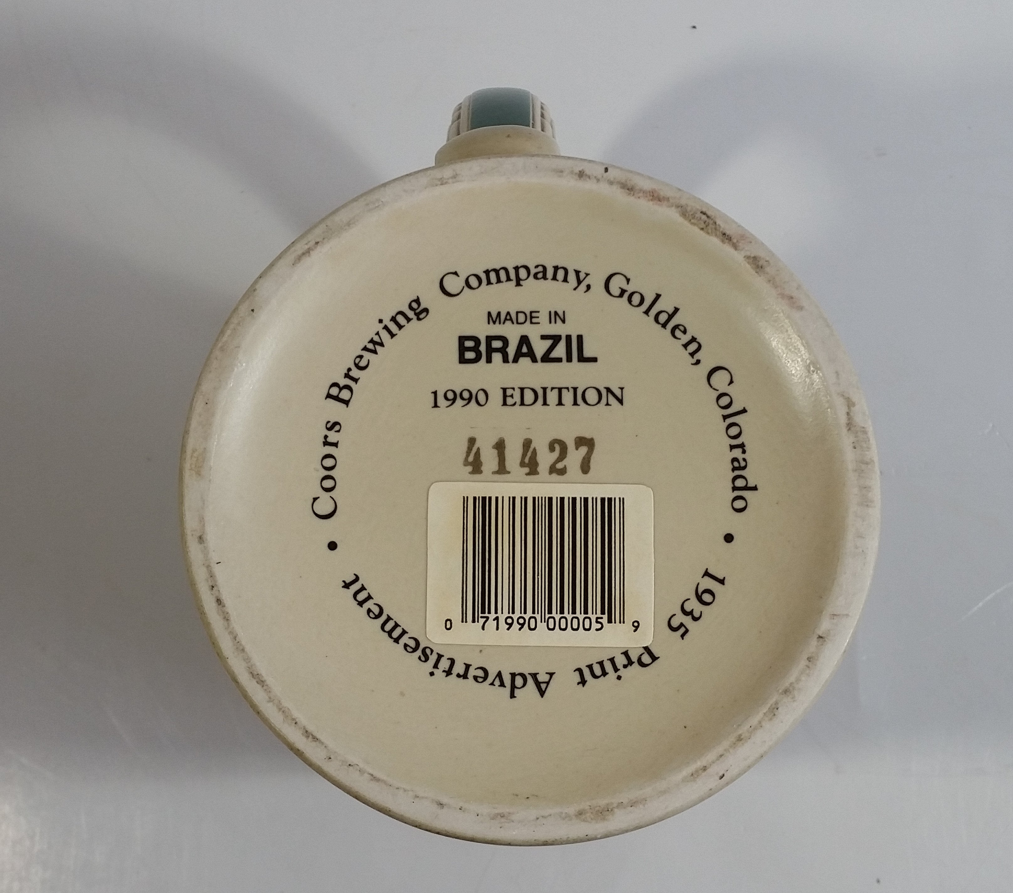 1990 Ceramarte Coors Brewing Company 1935 Print Advertisement Hand Painted Ceramic Beer Stein Made in Brazil 13