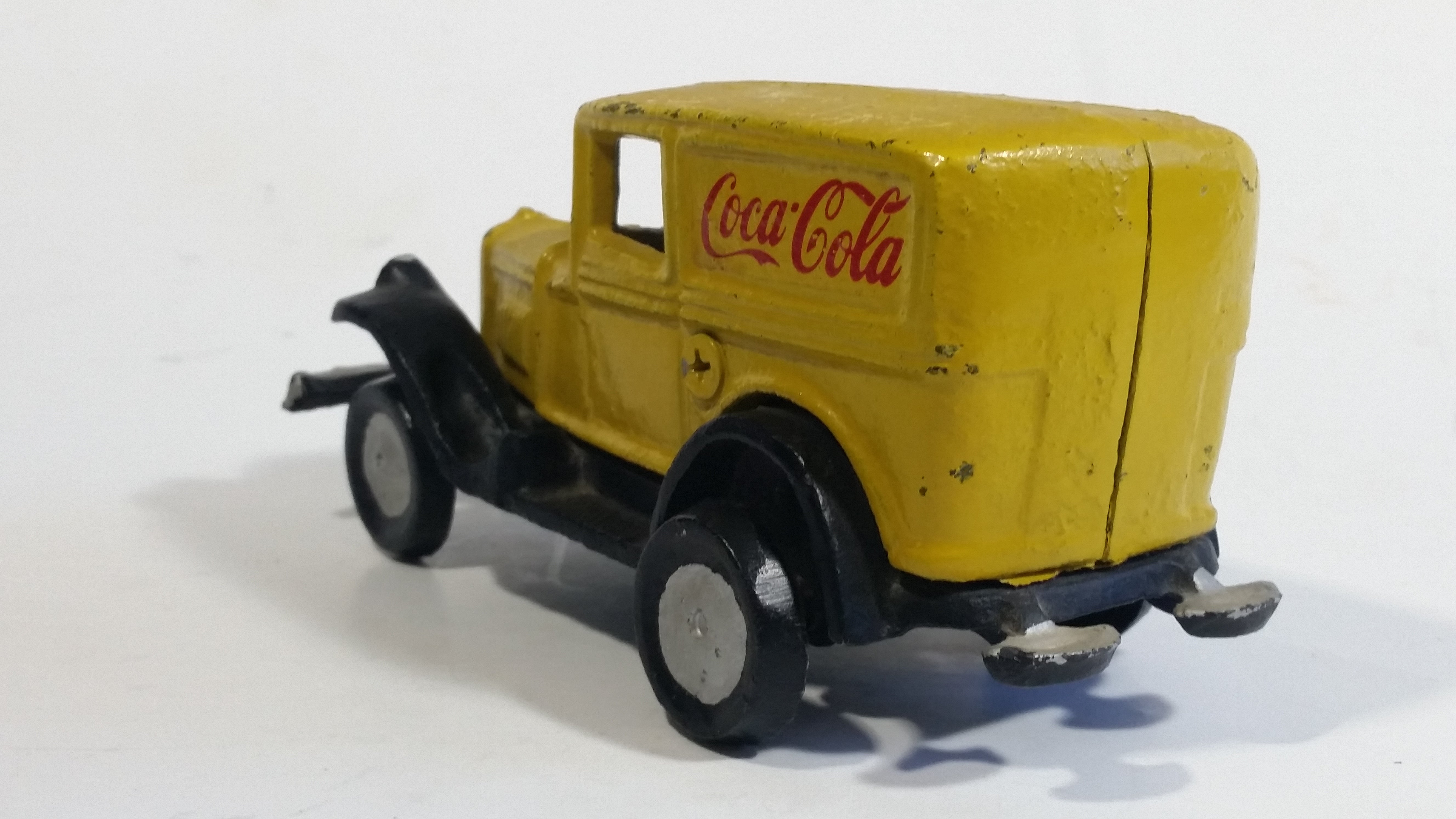 Vintage Coca Cola Coke Yellow Cast Iron Delivery Truck Toy Car Vehicle 9
