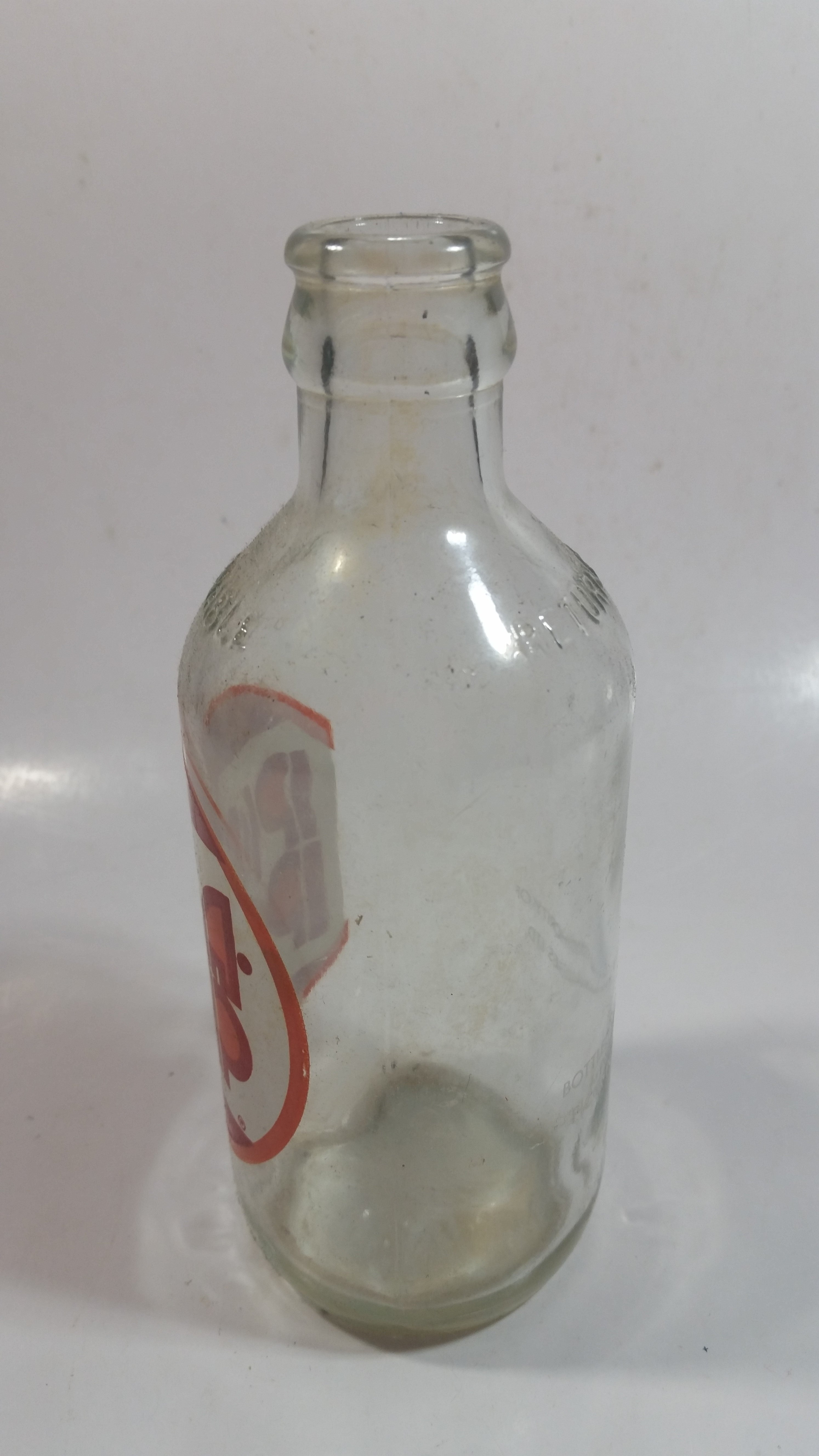 Vintage Pic-A-Pop 6 1/2" Tall 10 Fl oz 284mL Clear Glass Soda Pop Beverage Bottle 2
