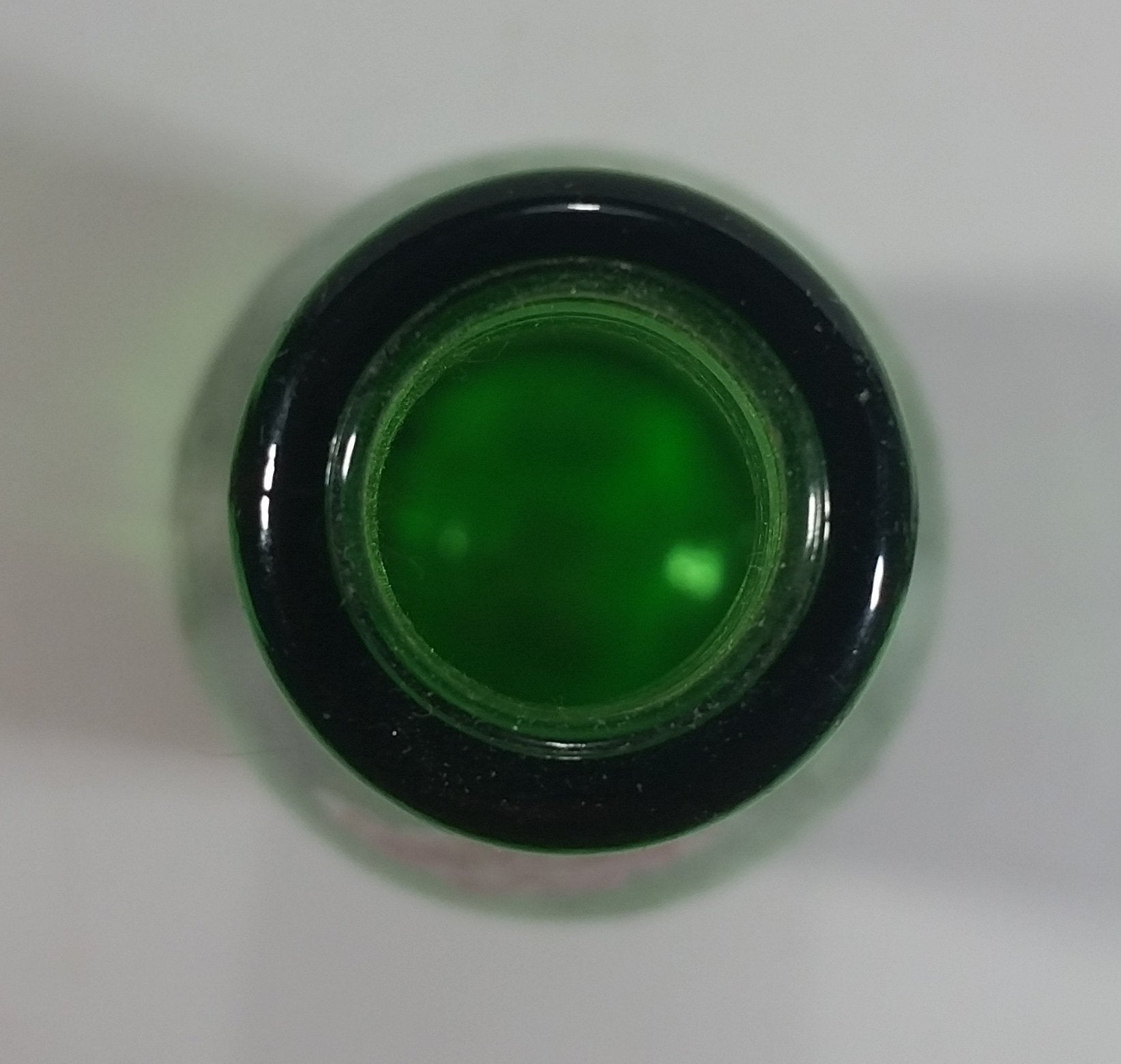 Vintage 1960s Mountain Dew Filled By Herb and Ruby "Hillbilly Style" Green Glass Soda Pop Beverage Bottle "It'll tickle your innards!" 7