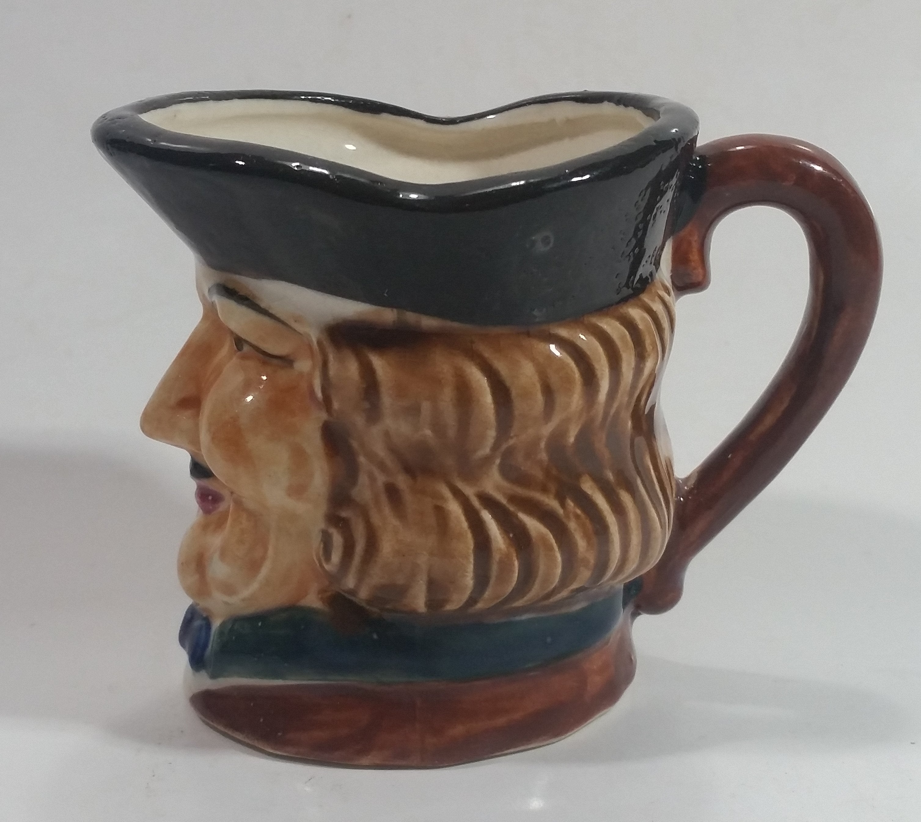 Antique Toby Style 3" Tall Colonial Man Face Mug Hand Painted 6
