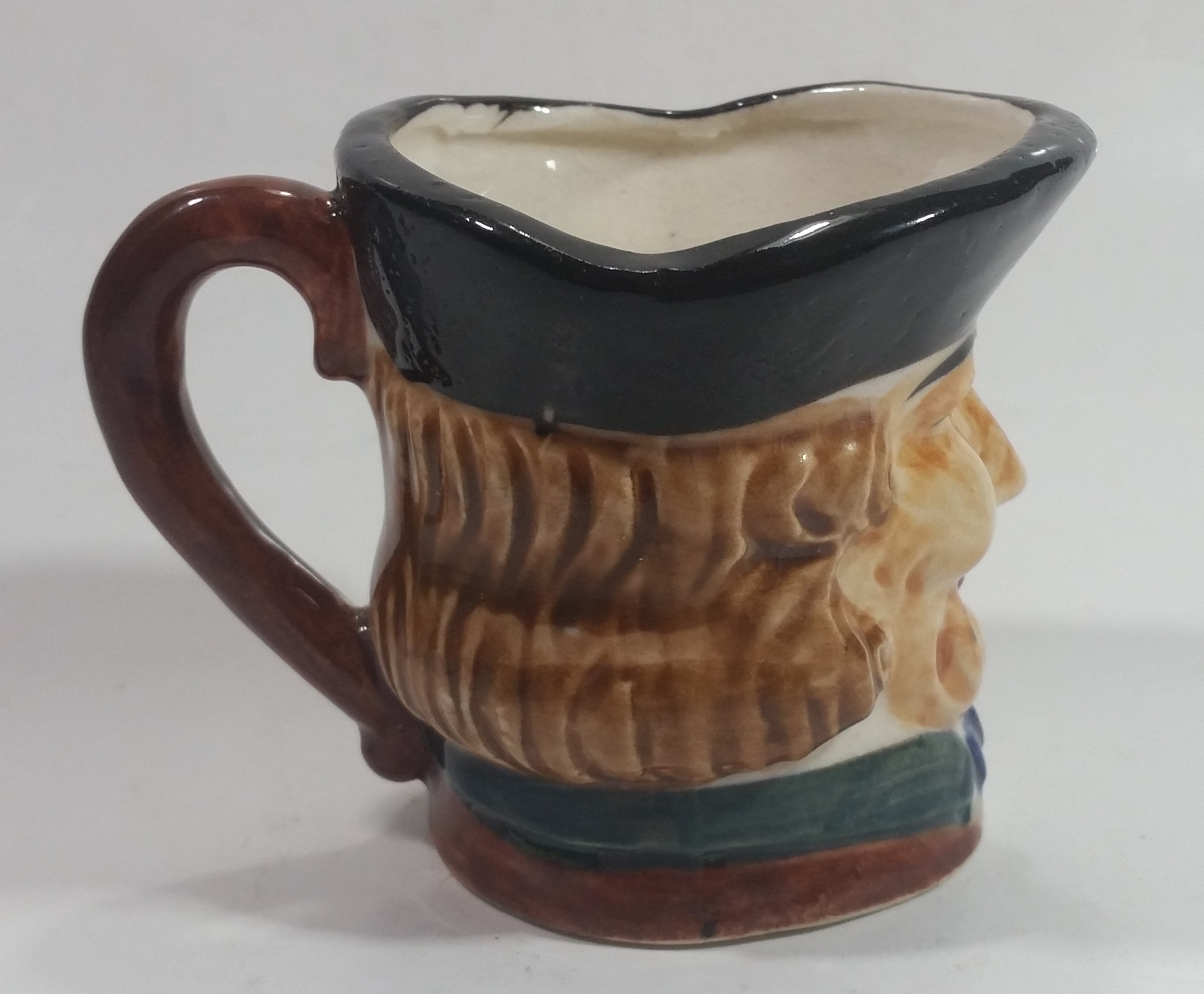Antique Toby Style 3" Tall Colonial Man Face Mug Hand Painted 10