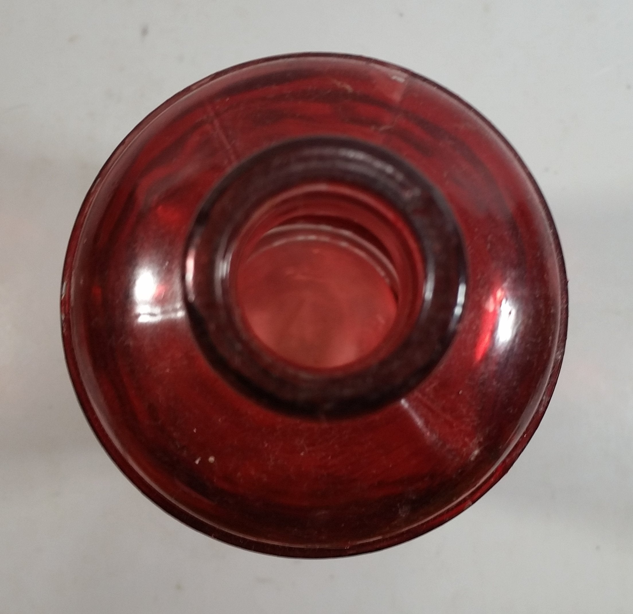 Vintage Red Painted Embossed Glass Wine Bottle Grape Vine 11