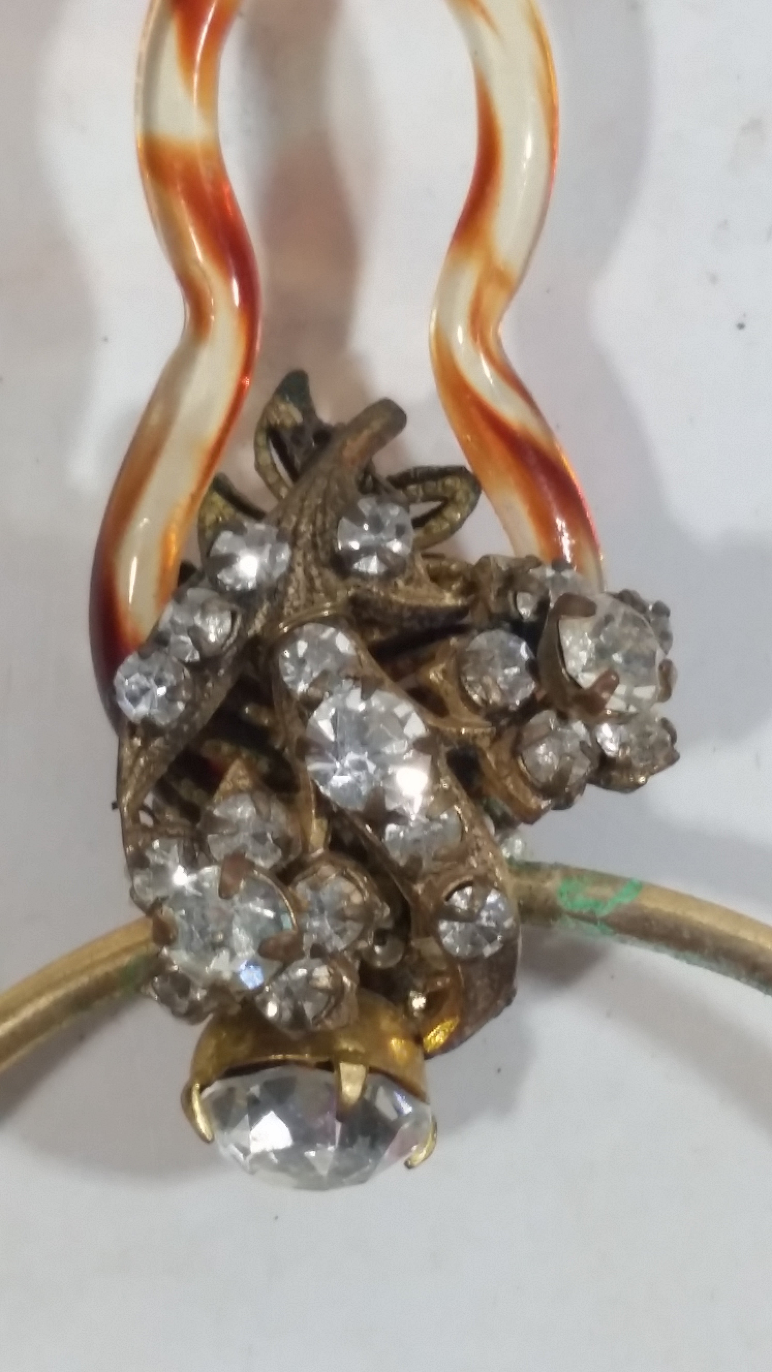 Exquisite 1940s Miriam Haskell Rhinestone Hair-pin Brooch - Signed 4