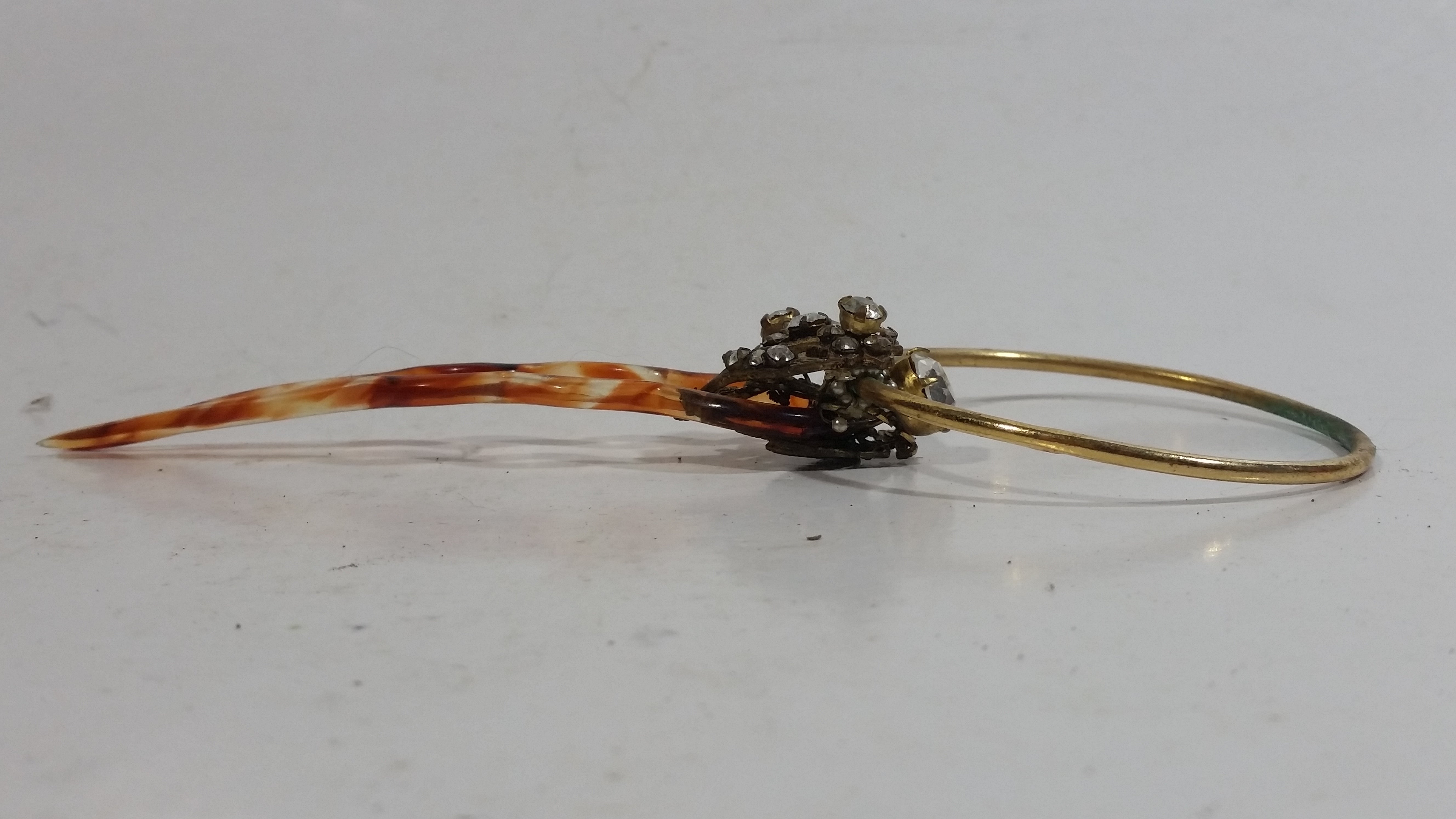 Exquisite 1940s Miriam Haskell Rhinestone Hair-pin Brooch - Signed 6