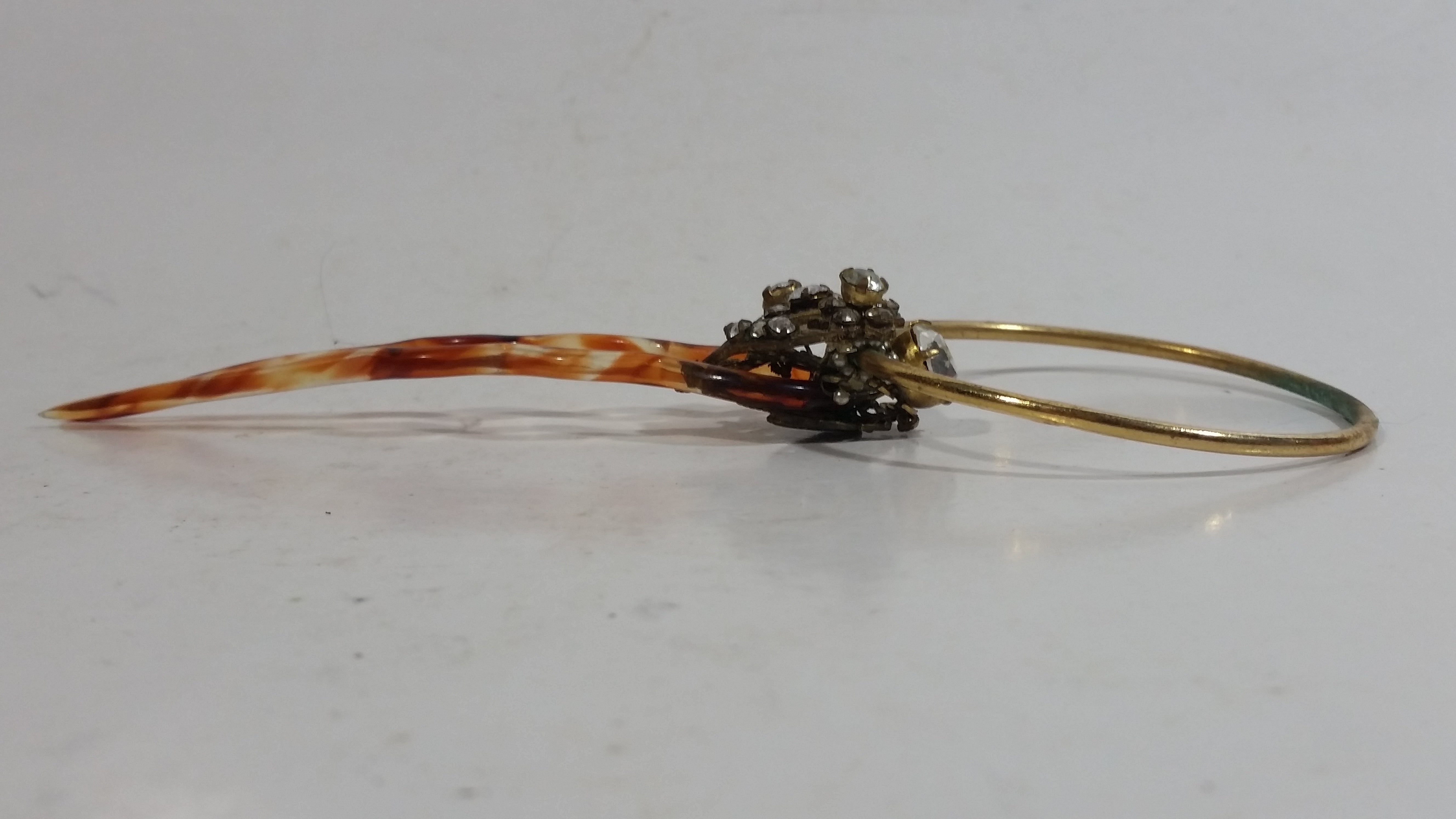 Exquisite 1940s Miriam Haskell Rhinestone Hair-pin Brooch - Signed 7