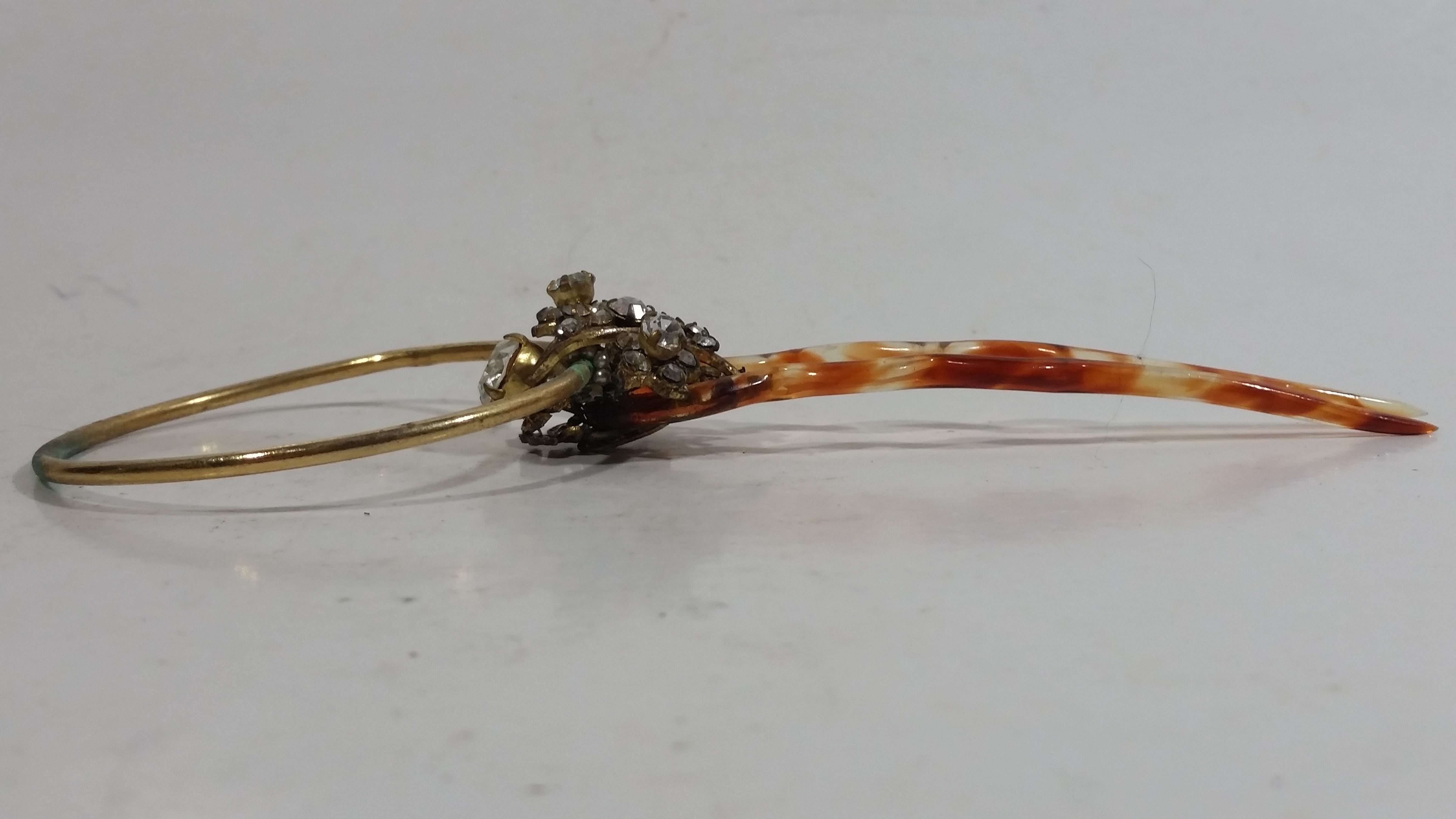Exquisite 1940s Miriam Haskell Rhinestone Hair-pin Brooch - Signed 8