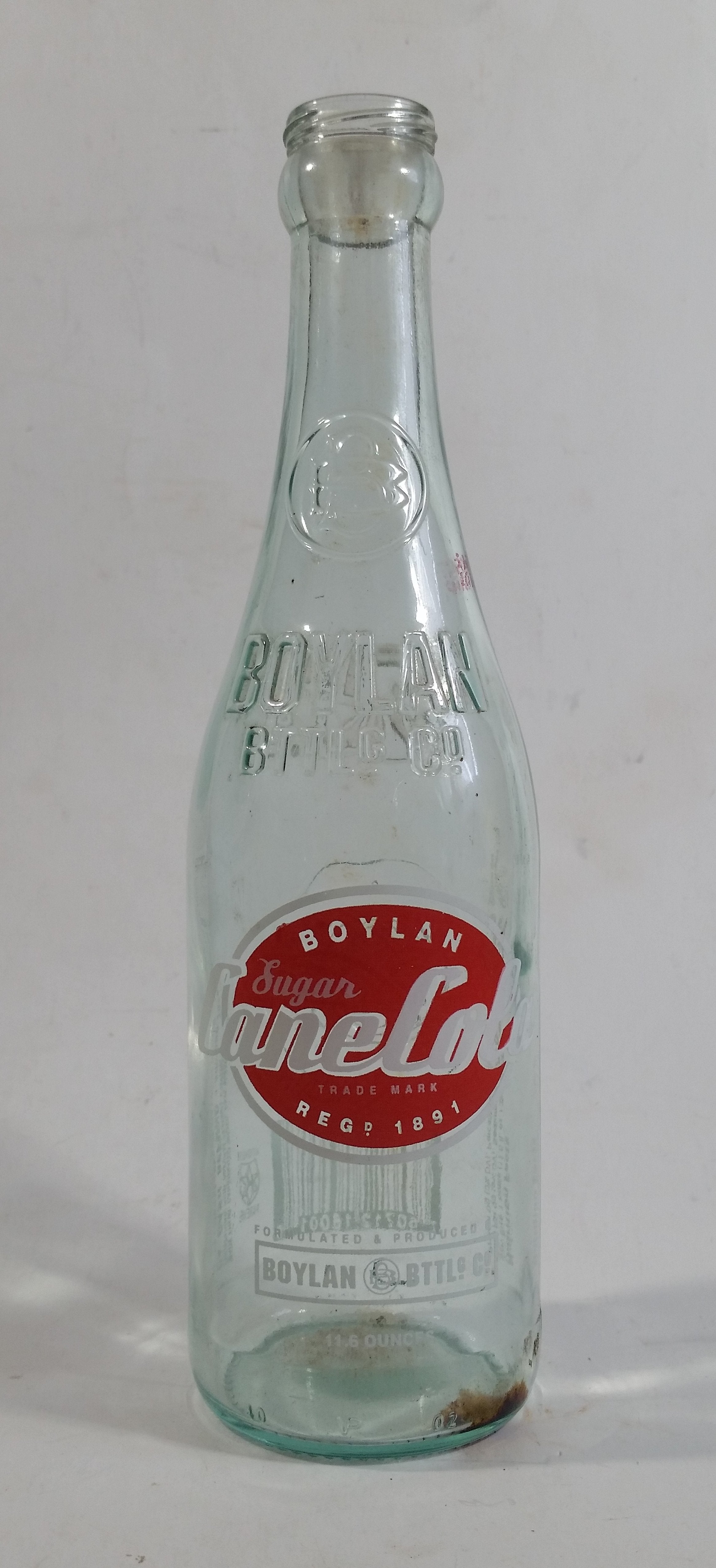 Modern Boylan Bottling Co. Sugar Cane Cola ACL Embossed Glass Soda Pop Beverage Bottle 2