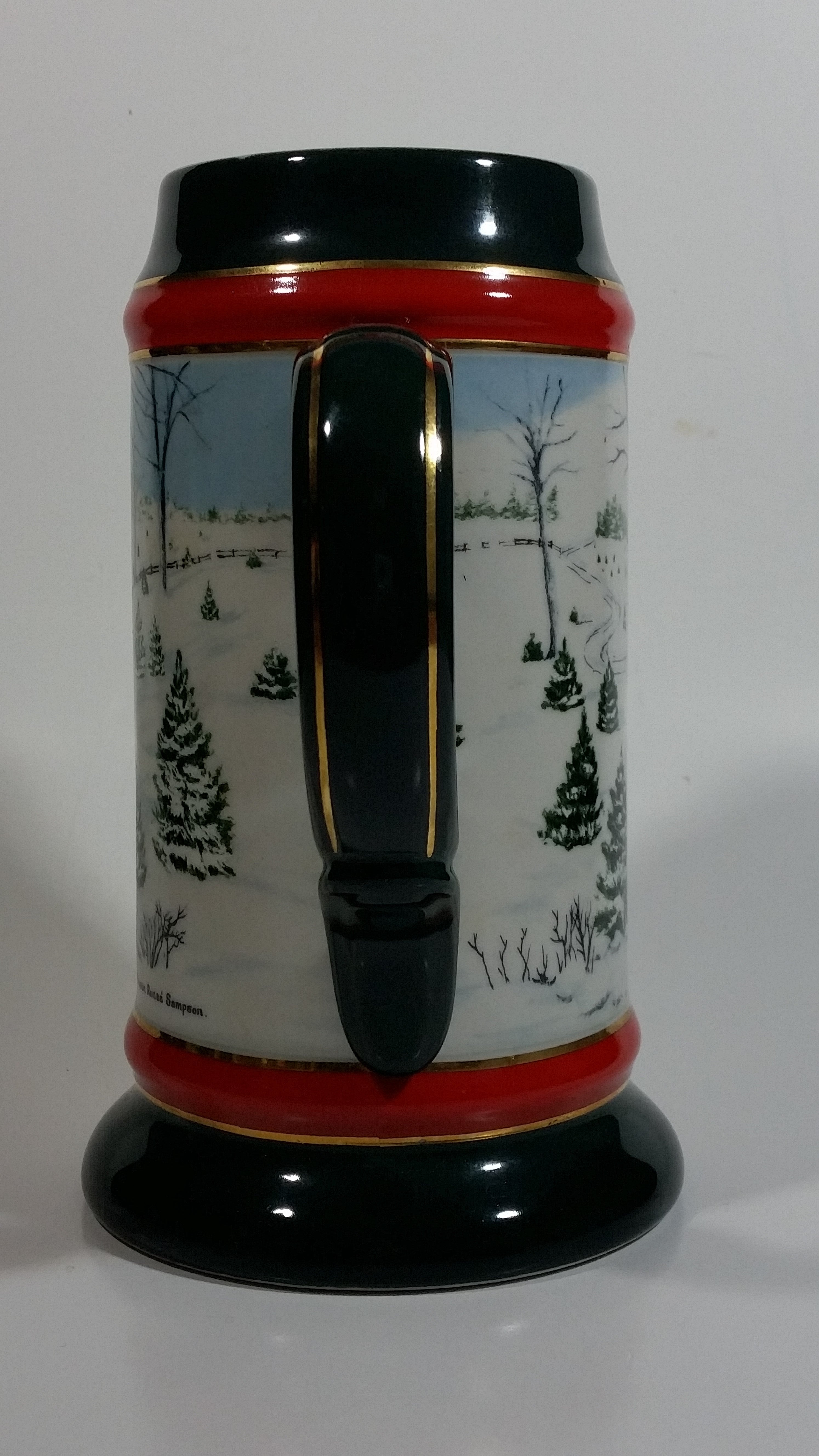 1991 Budweiser Holiday Stein Collection The Season's Best Ceramic Beer Stein By Artist Susan Sampson - Handcrafted in Brazil by Ceramarte 6
