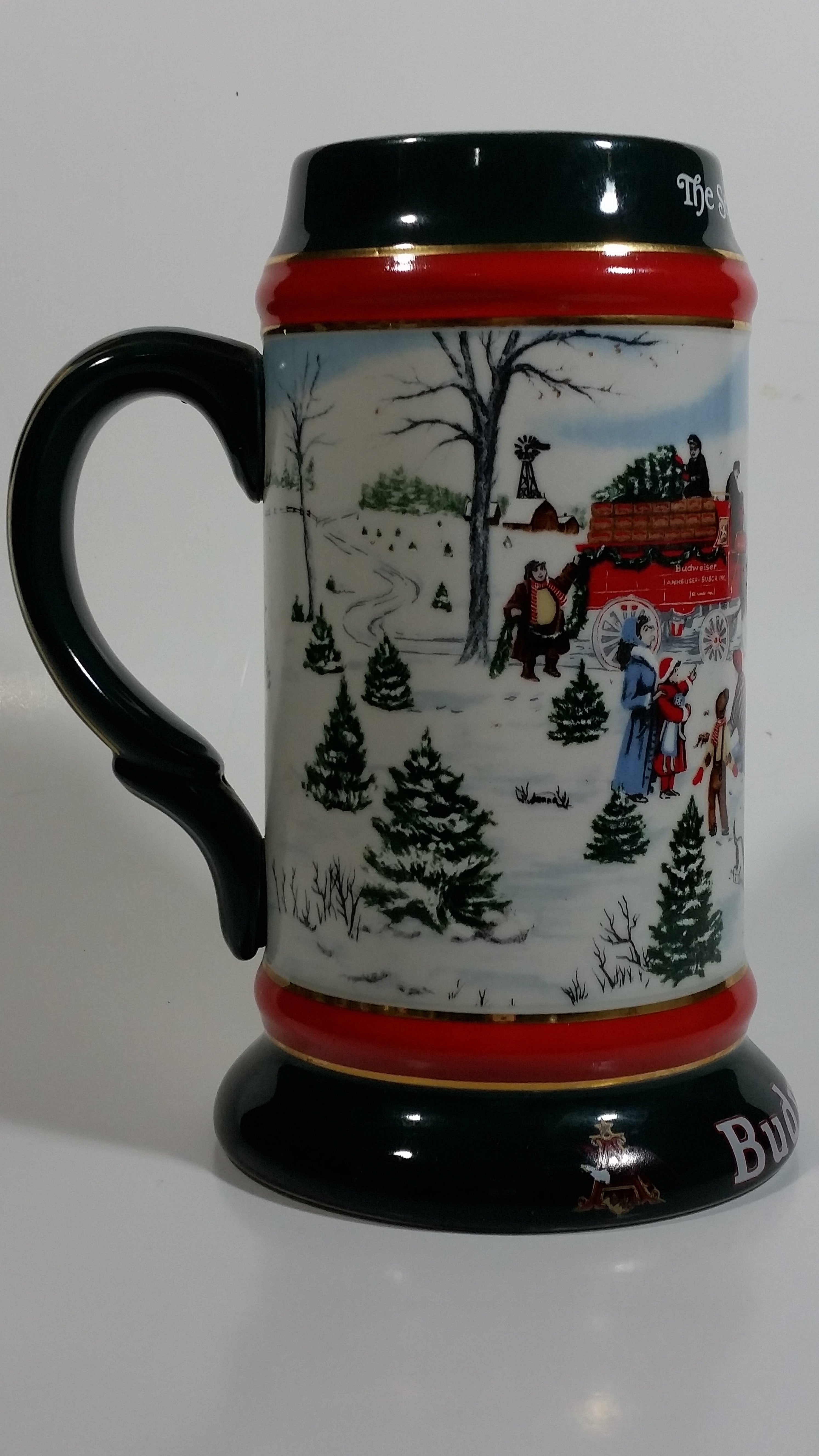 1991 Budweiser Holiday Stein Collection The Season's Best Ceramic Beer Stein By Artist Susan Sampson - Handcrafted in Brazil by Ceramarte 8