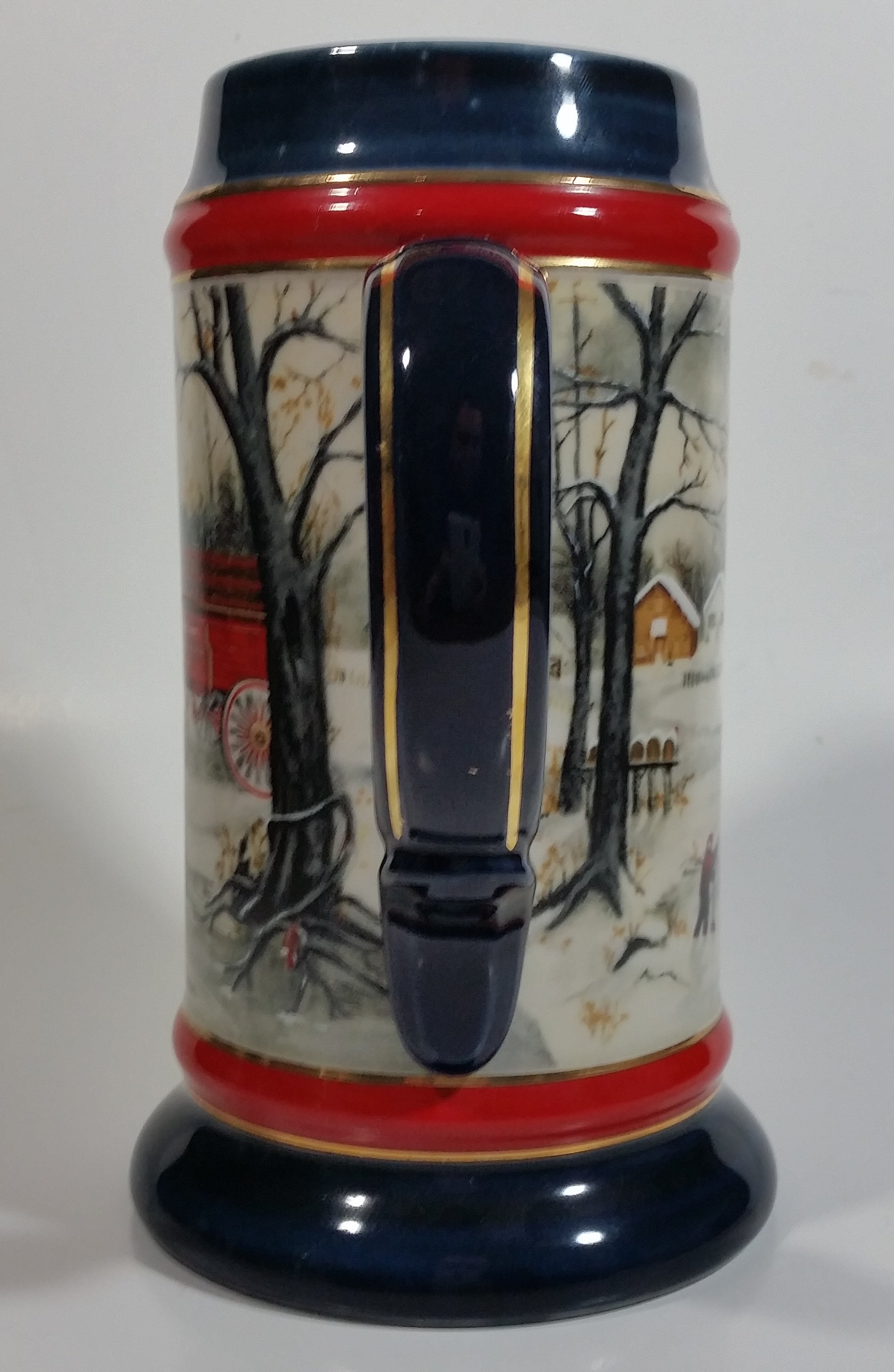 1990 Budweiser Holiday Stein Collection An American Tradition Ceramic Beer Stein By Artist Susan Sampson - Handcrafted in Brazil by Ceramarte 7