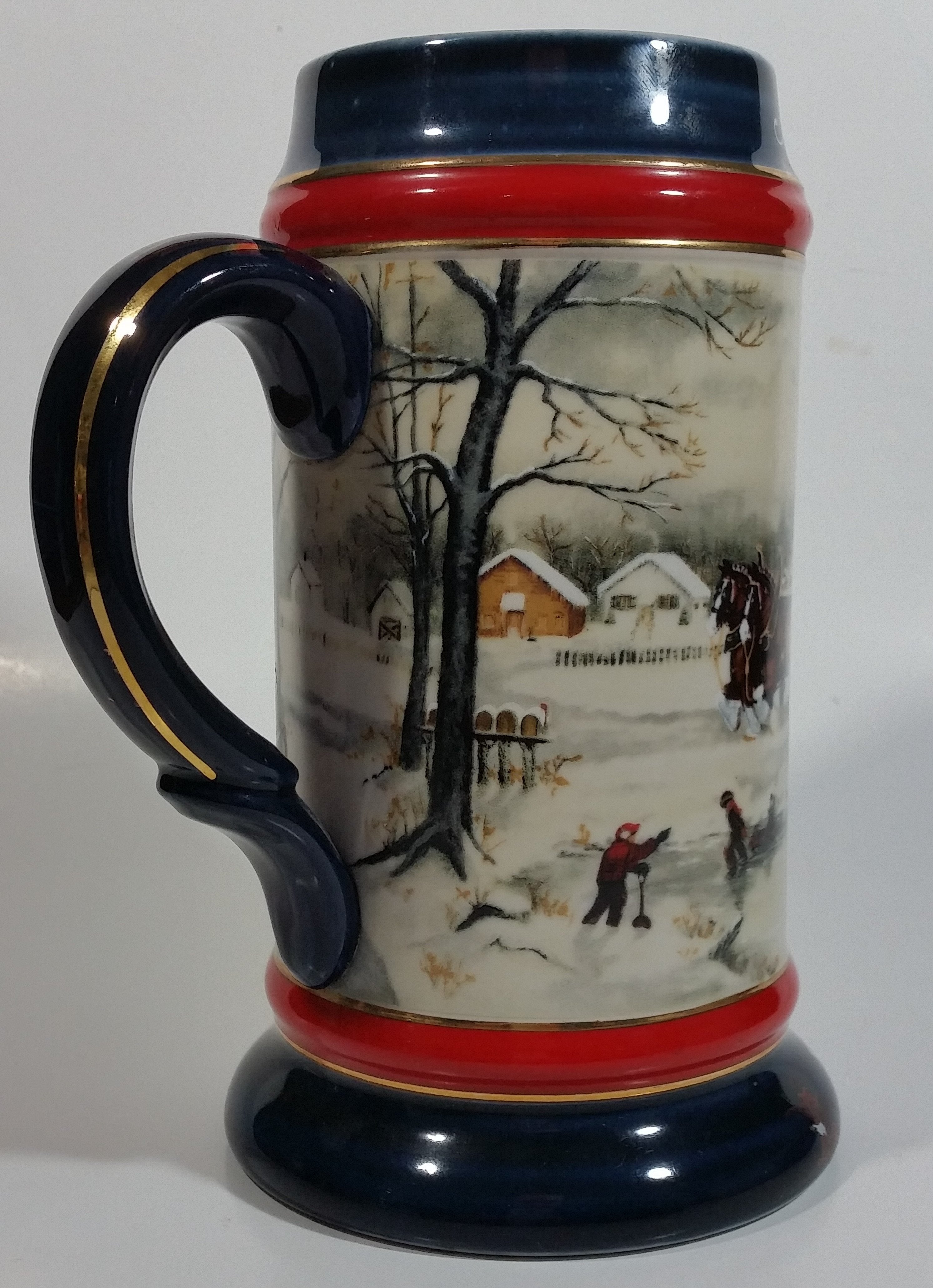 1990 Budweiser Holiday Stein Collection An American Tradition Ceramic Beer Stein By Artist Susan Sampson - Handcrafted in Brazil by Ceramarte 8