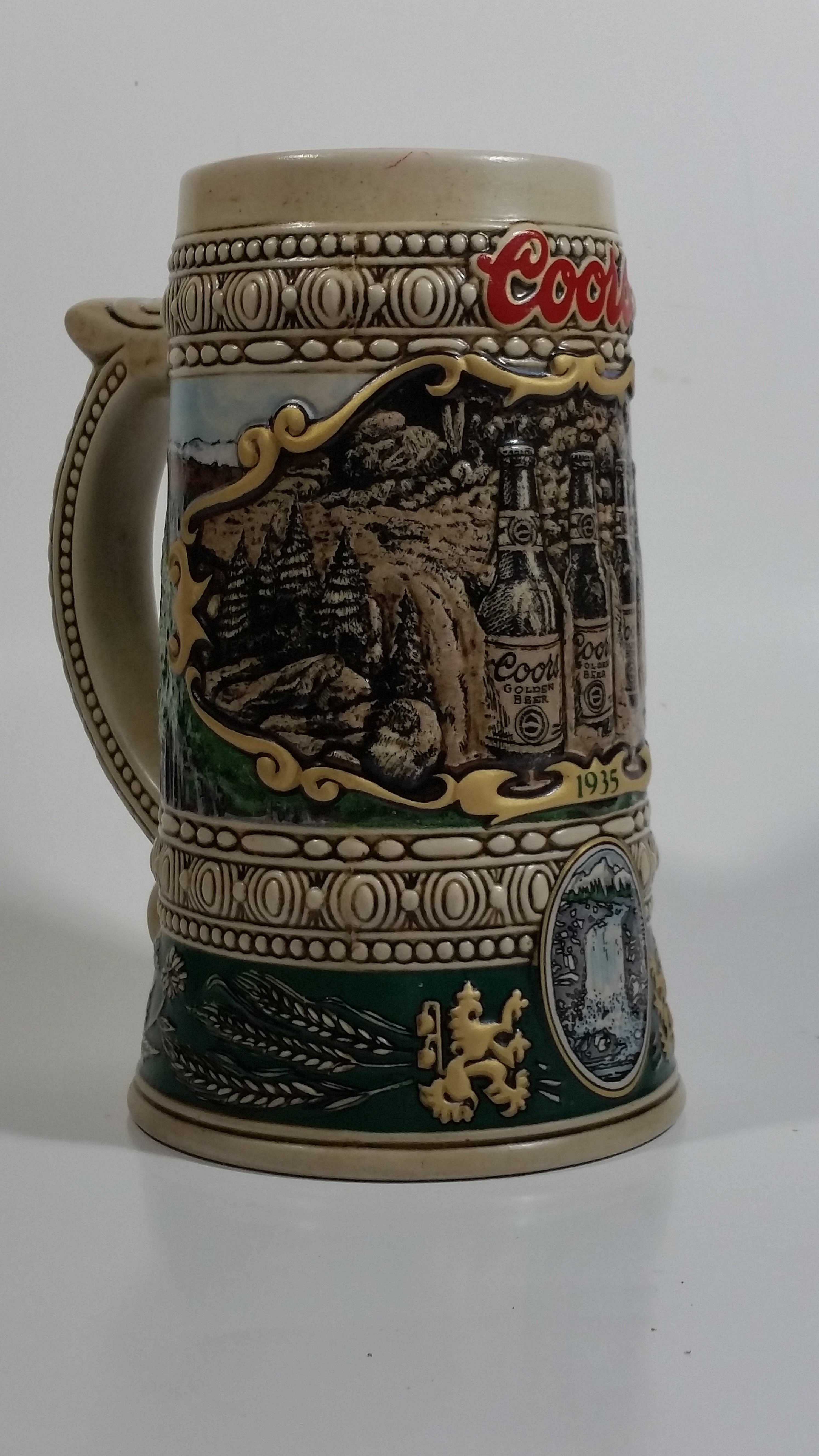 1990 Ceramarte Coors Brewing Company 1935 Print Advertisement Hand Painted Ceramic Beer Stein Made in Brazil 10
