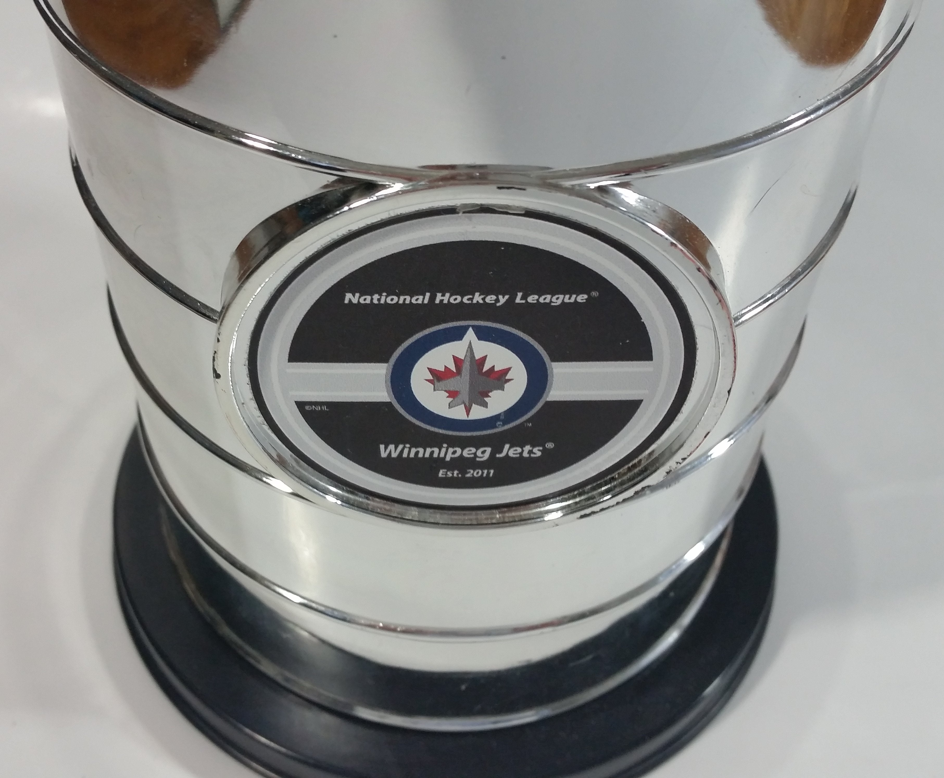 2011 Winnipeg Jets NHL Ice Hockey Team 14" Tall Stanley Cup Trophy Coin Bank 2