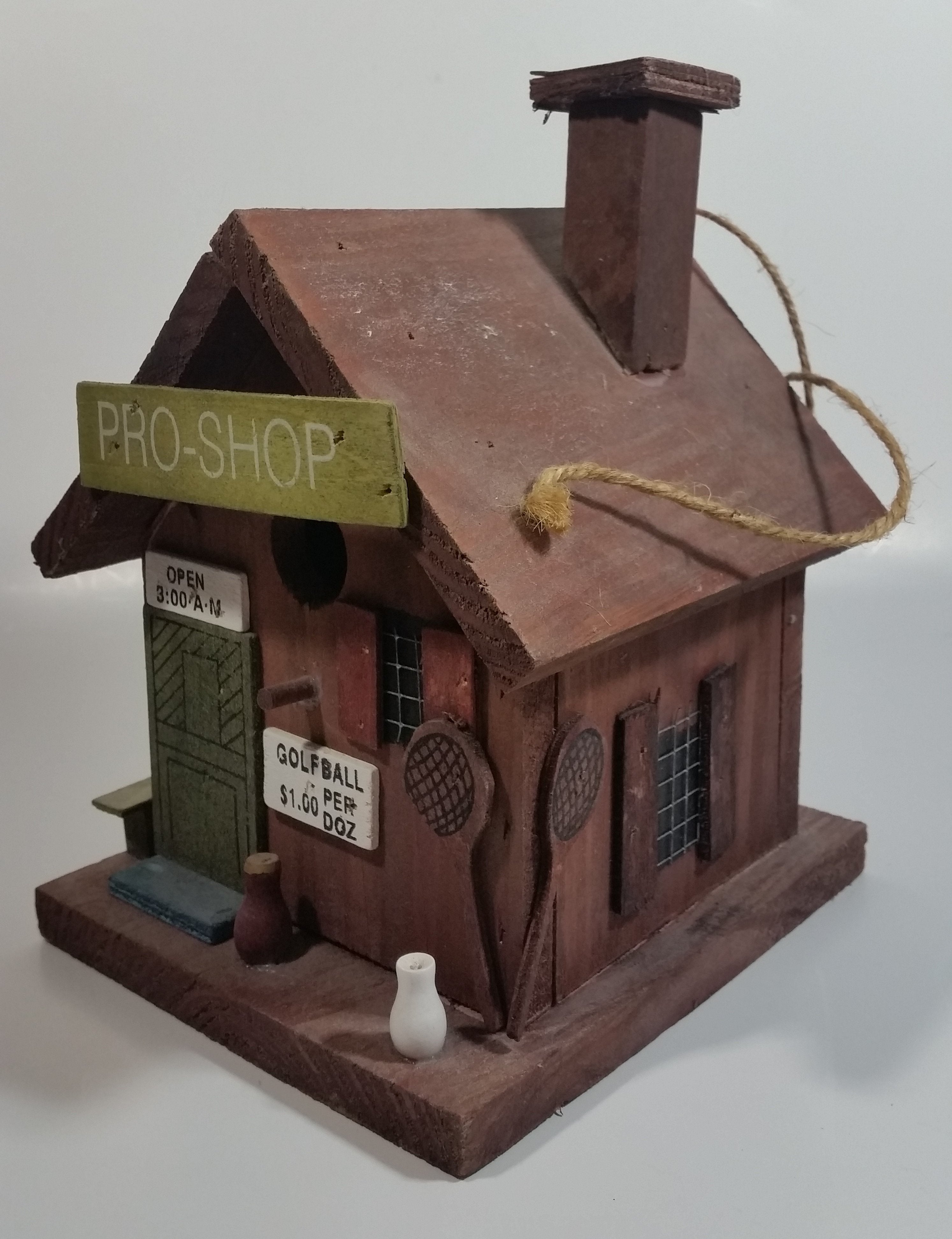 Pro Shop Golf Themed Highly Detailed Hanging Birdhouse Style Wood Building Model 2