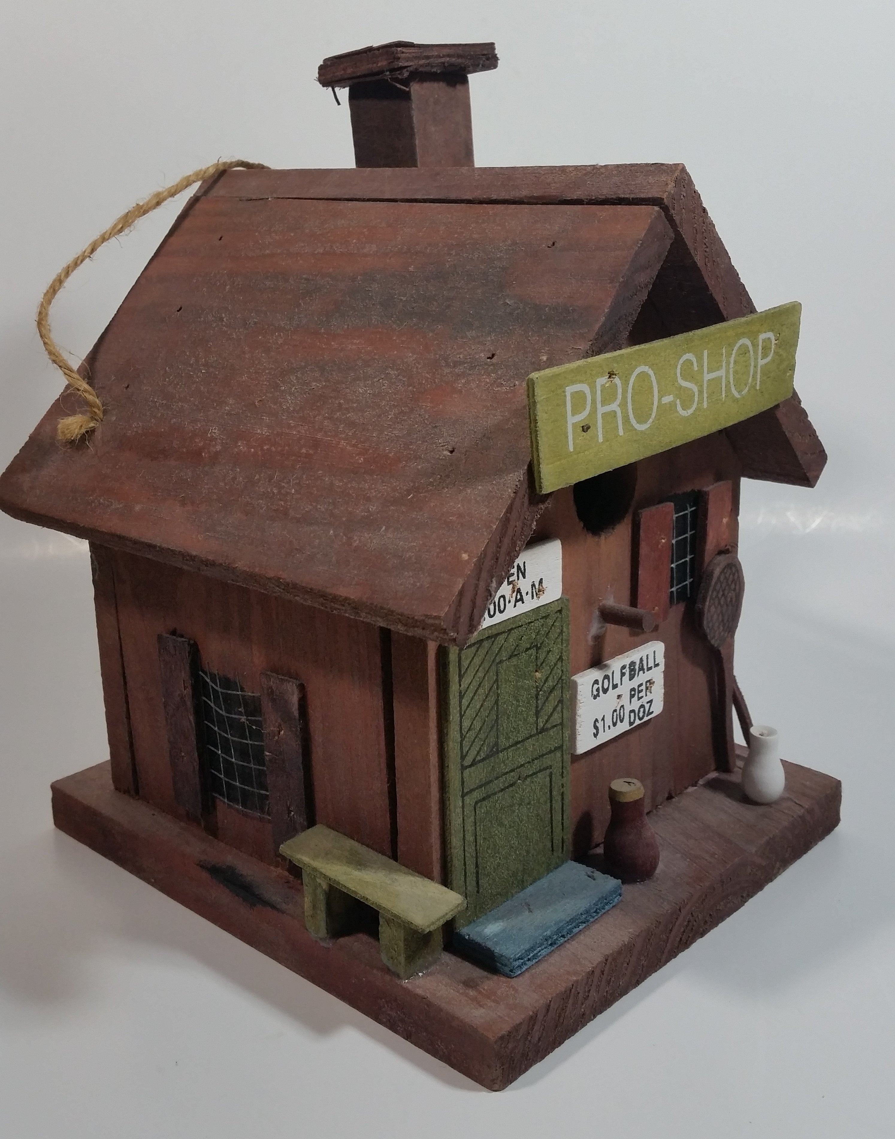 Pro Shop Golf Themed Highly Detailed Hanging Birdhouse Style Wood Building Model 8