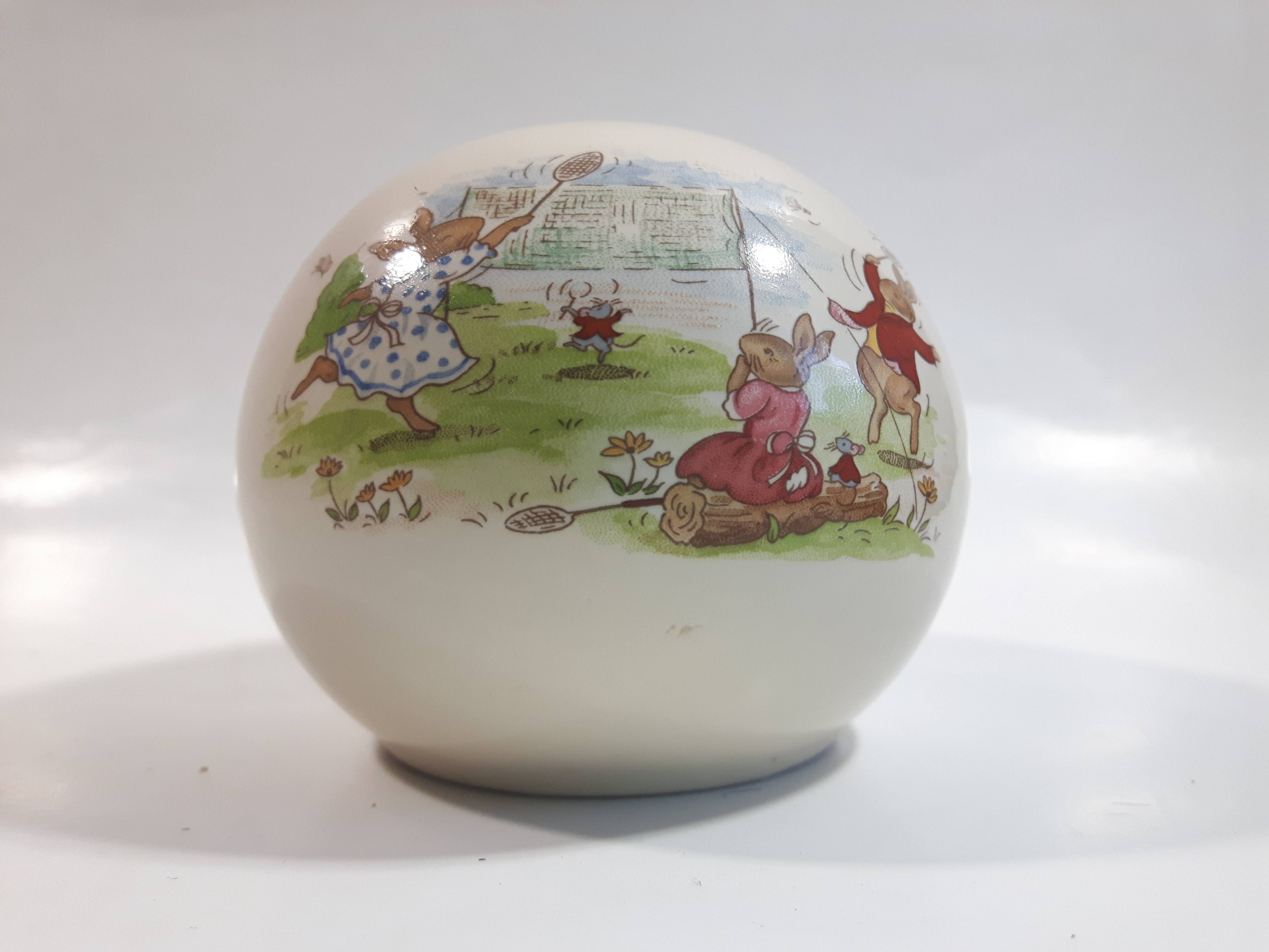 Vintage Royal Doulton Bunnykins Round Ceramic Coin Bank 12