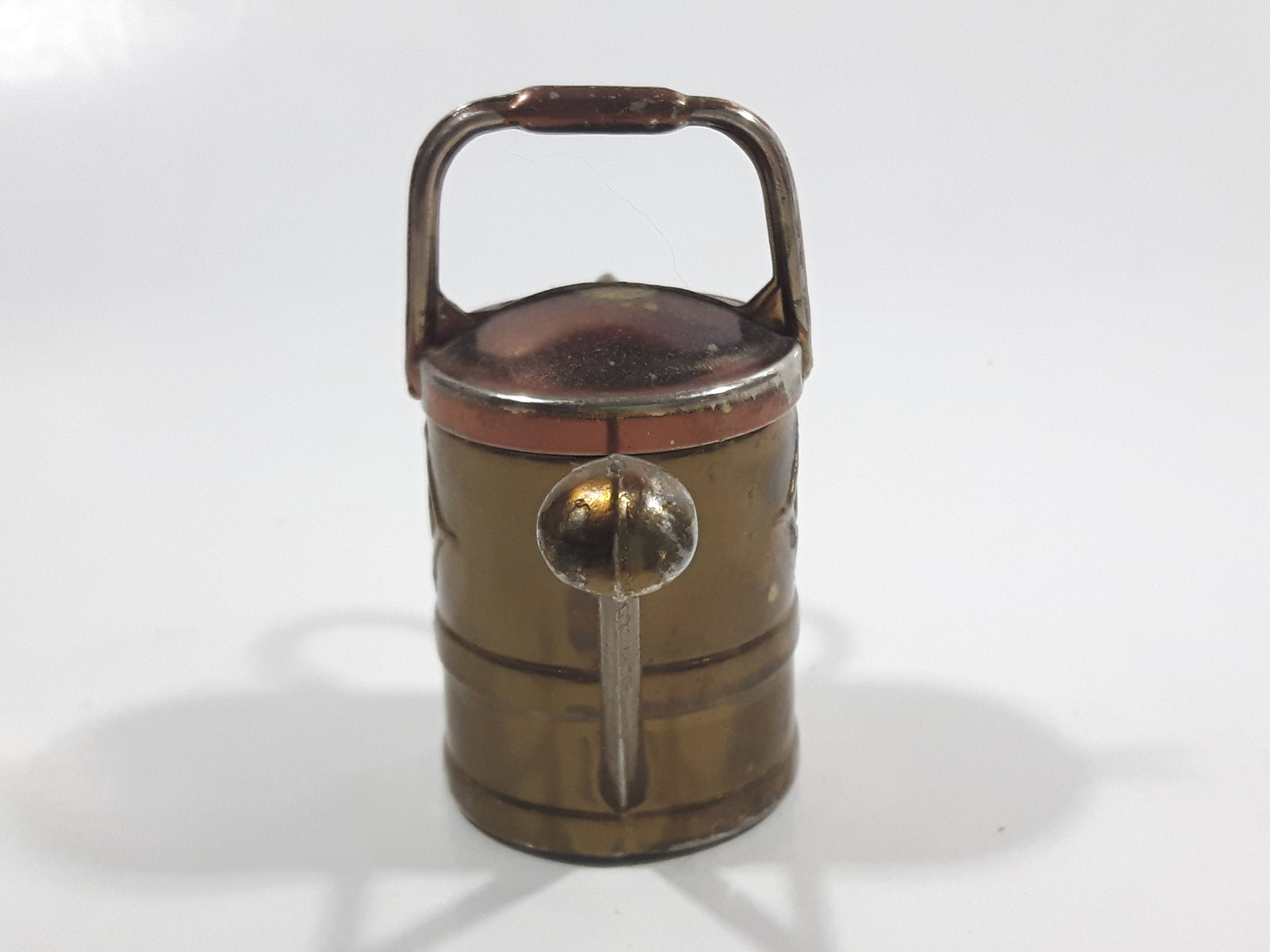 Vintage Heavy Brass Metal Flower Watering Can Doll House Miniature 2 3/8" Tall 4