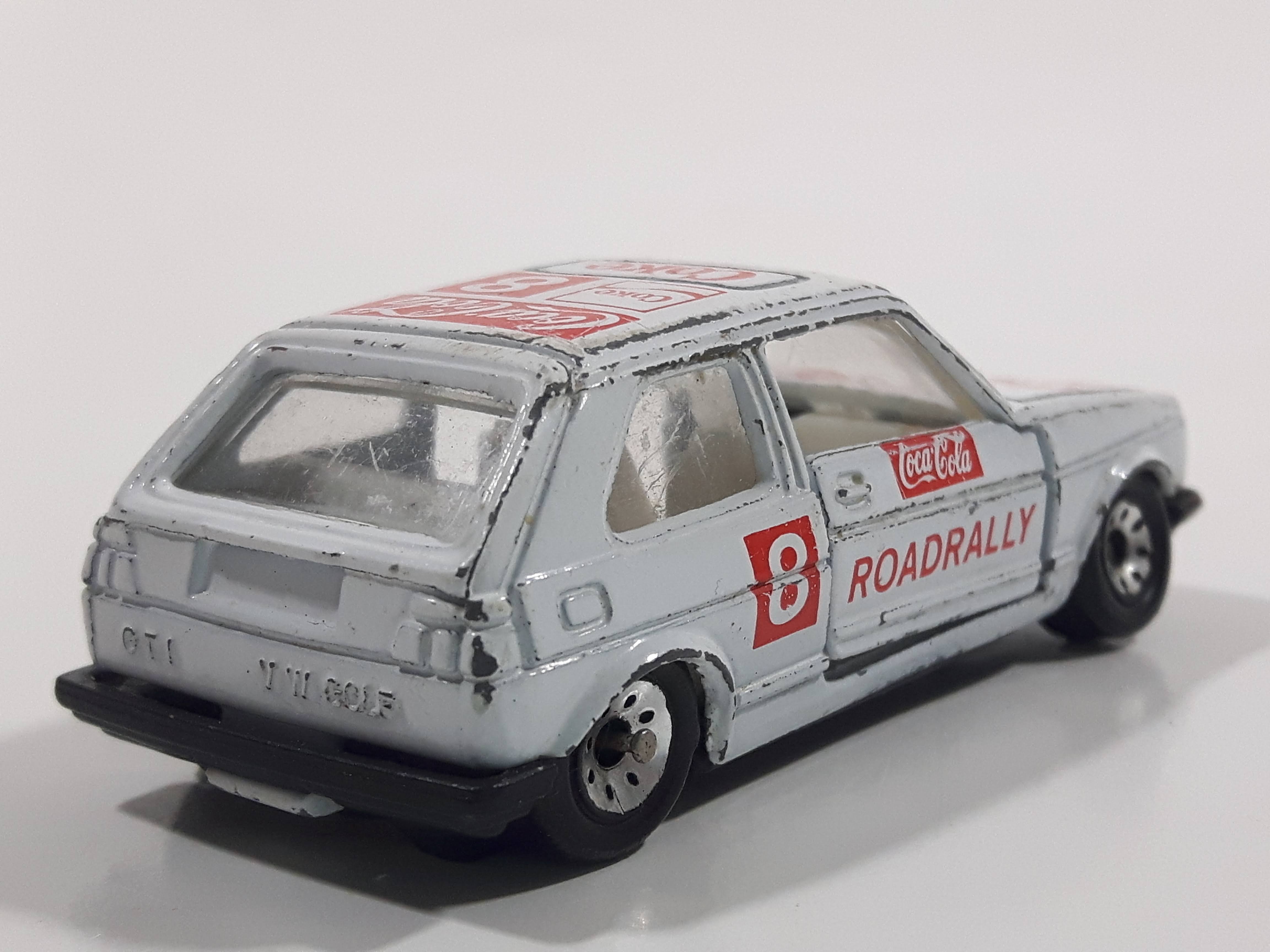 1988 Hartoy Coca Cola Coke Soda Pop VW Volkswagen Golf GTI White Red Die Cast Toy Car Vehicle with Opening Doors - Missing a Door 9