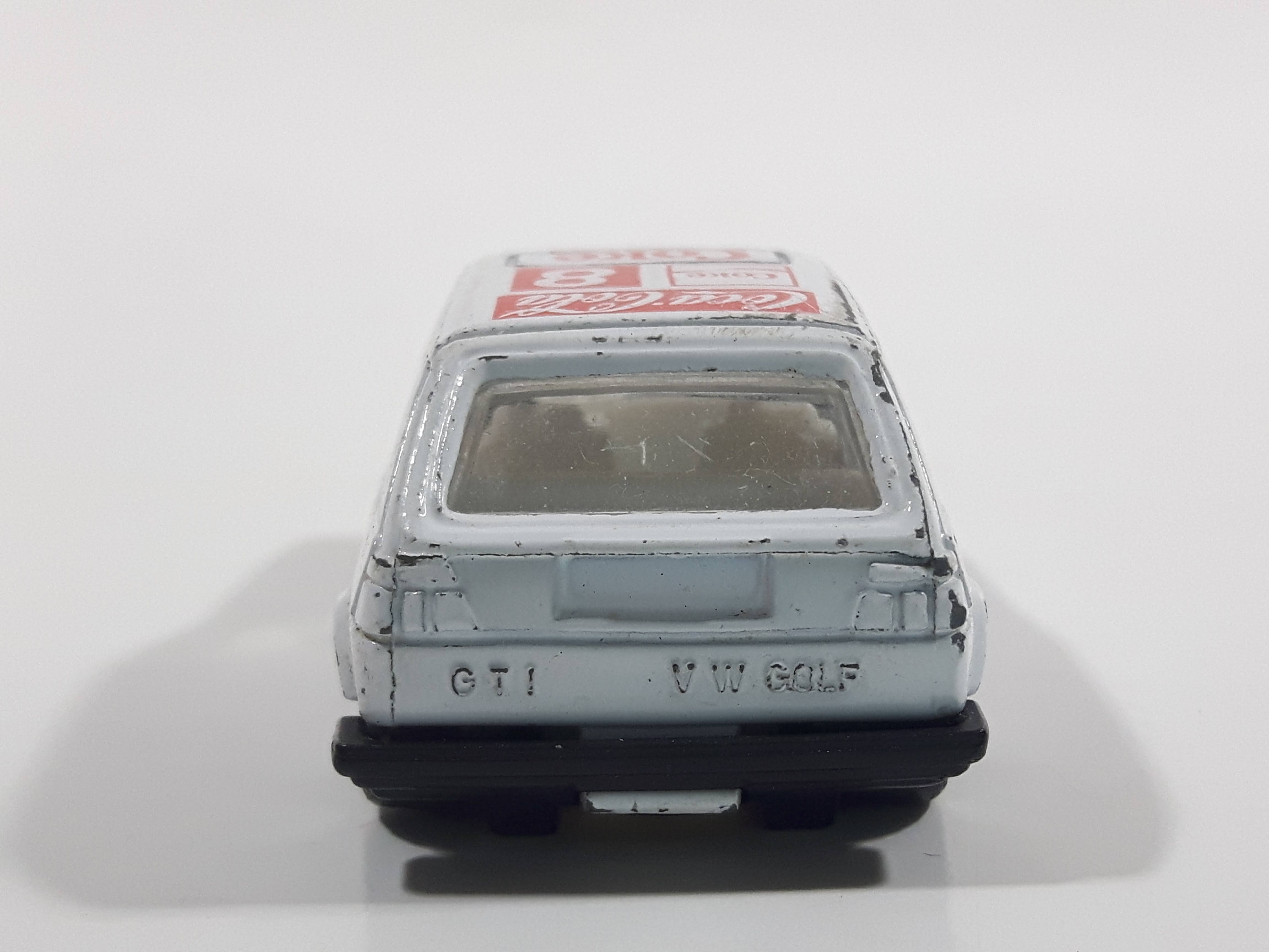 1988 Hartoy Coca Cola Coke Soda Pop VW Volkswagen Golf GTI White Red Die Cast Toy Car Vehicle with Opening Doors - Missing a Door 10