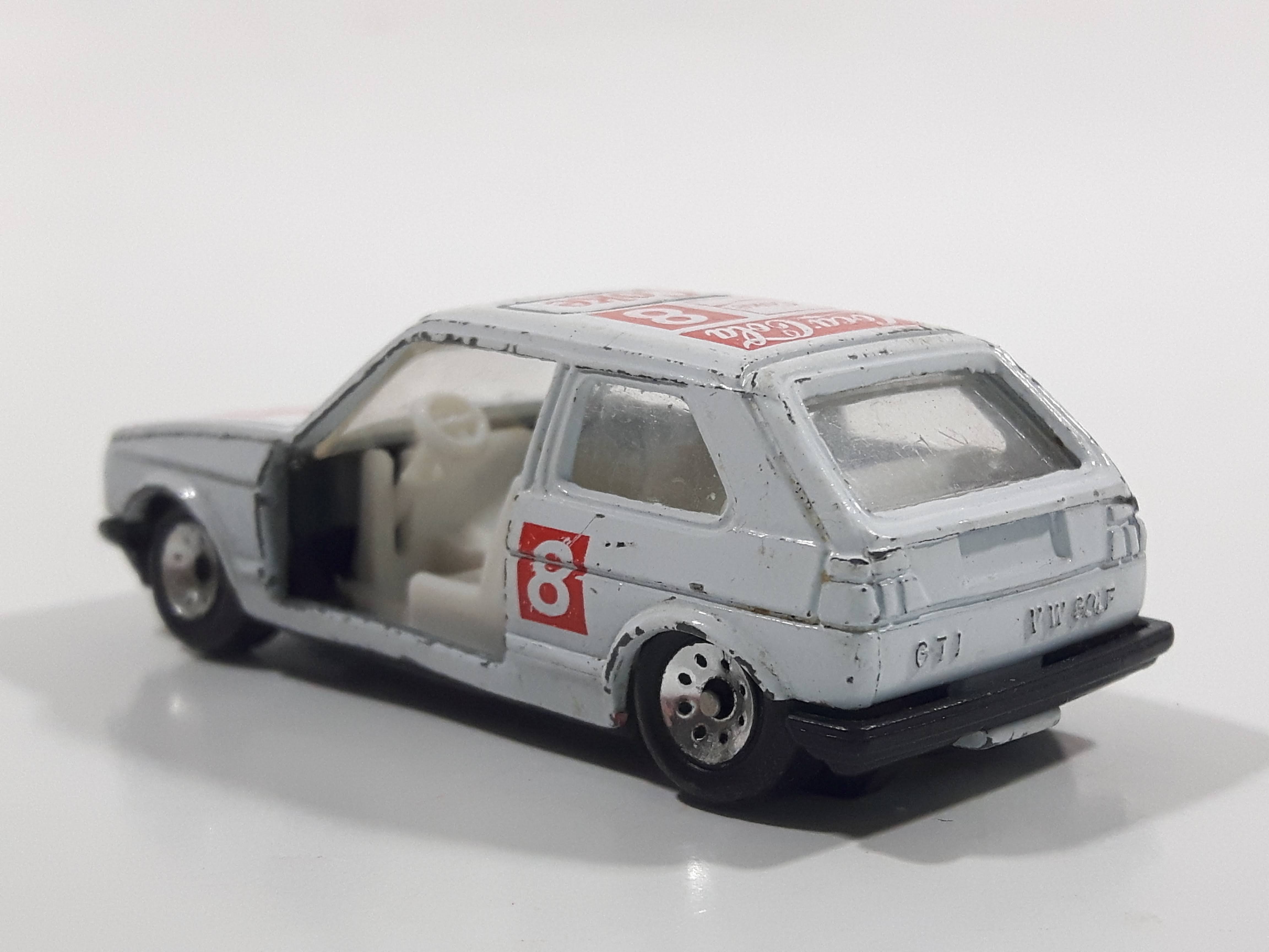 1988 Hartoy Coca Cola Coke Soda Pop VW Volkswagen Golf GTI White Red Die Cast Toy Car Vehicle with Opening Doors - Missing a Door 11