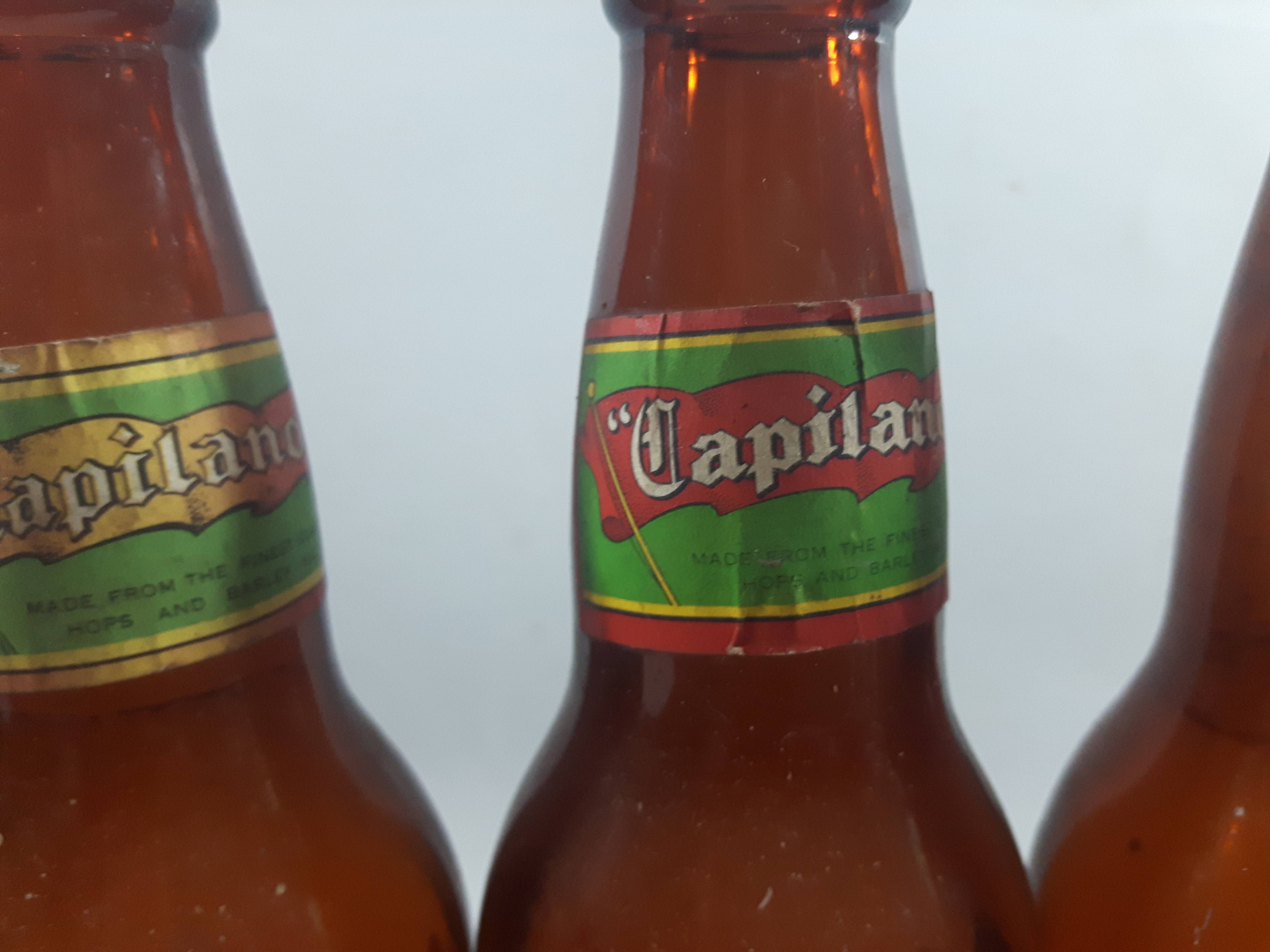 Vintage Set of 9 Capilano Brewery Vancouver Old Style Beer Amber Brown Glass Bottles 9