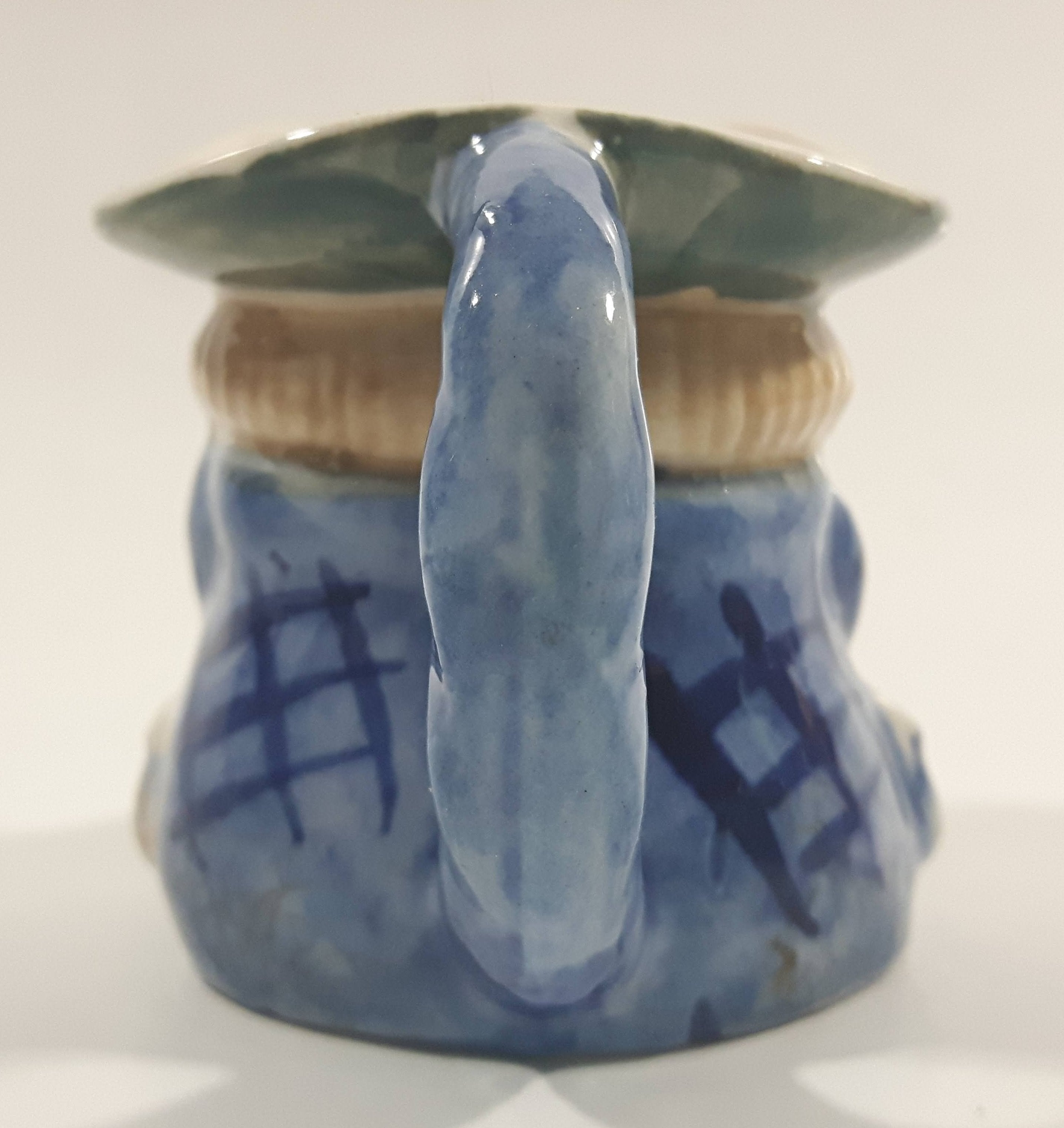 Vintage Toby Style Face Head Hand Painted Ceramic Pottery Figurine Mug Cup 2 1/2" Tall 5