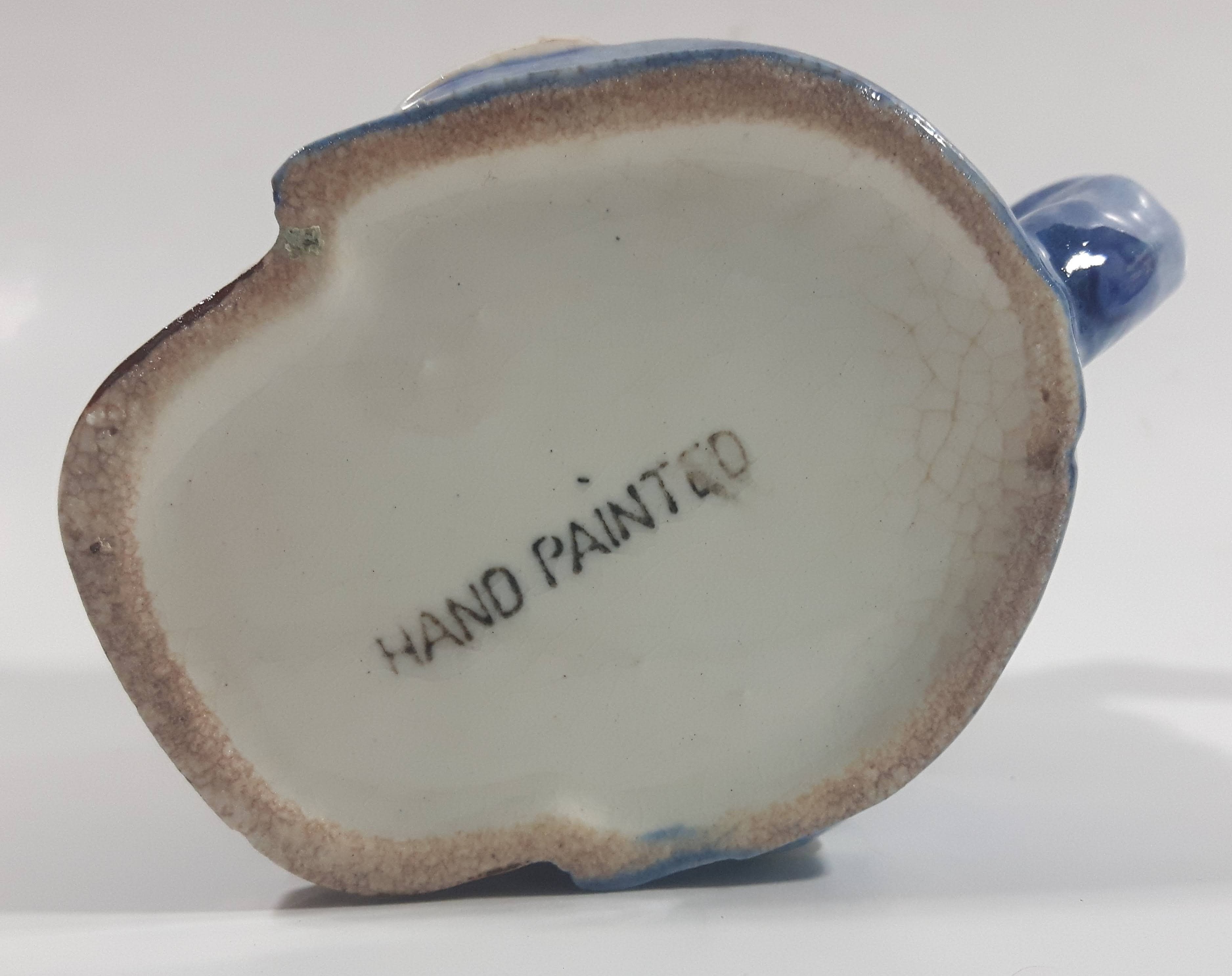 Vintage Toby Style Face Head Hand Painted Ceramic Pottery Figurine Mug Cup 2 1/2" Tall 14