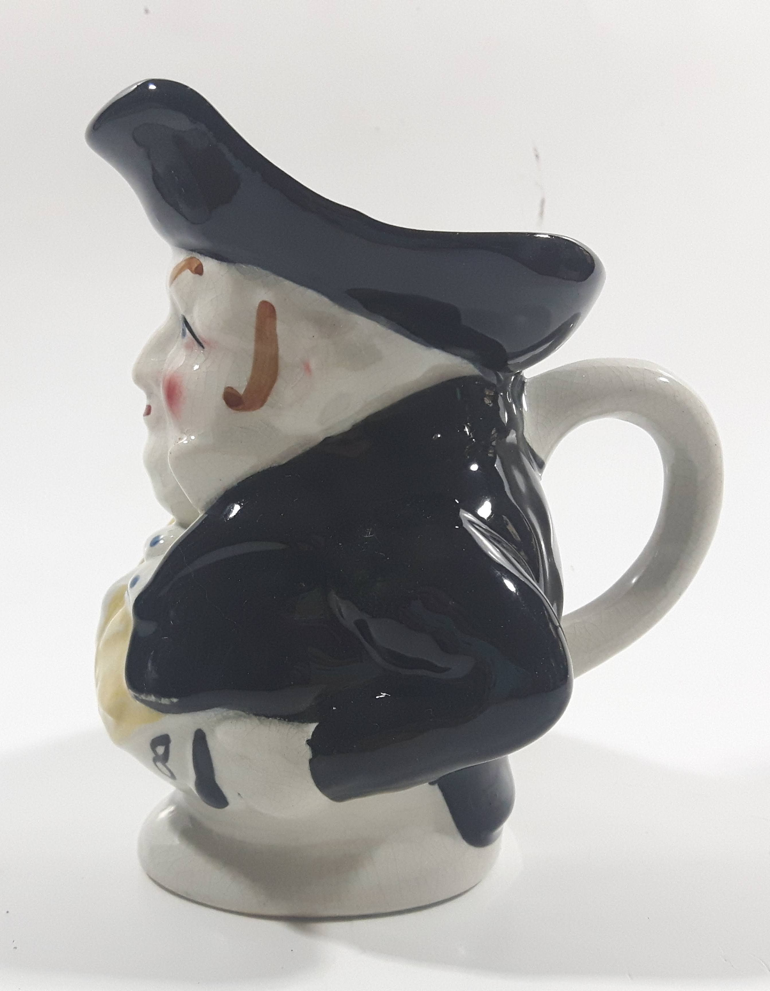 Vintage J Bull Toby Style Face Head Hand Painted Ceramic Pottery Figurine Jug Pitcher 5" Tall 3