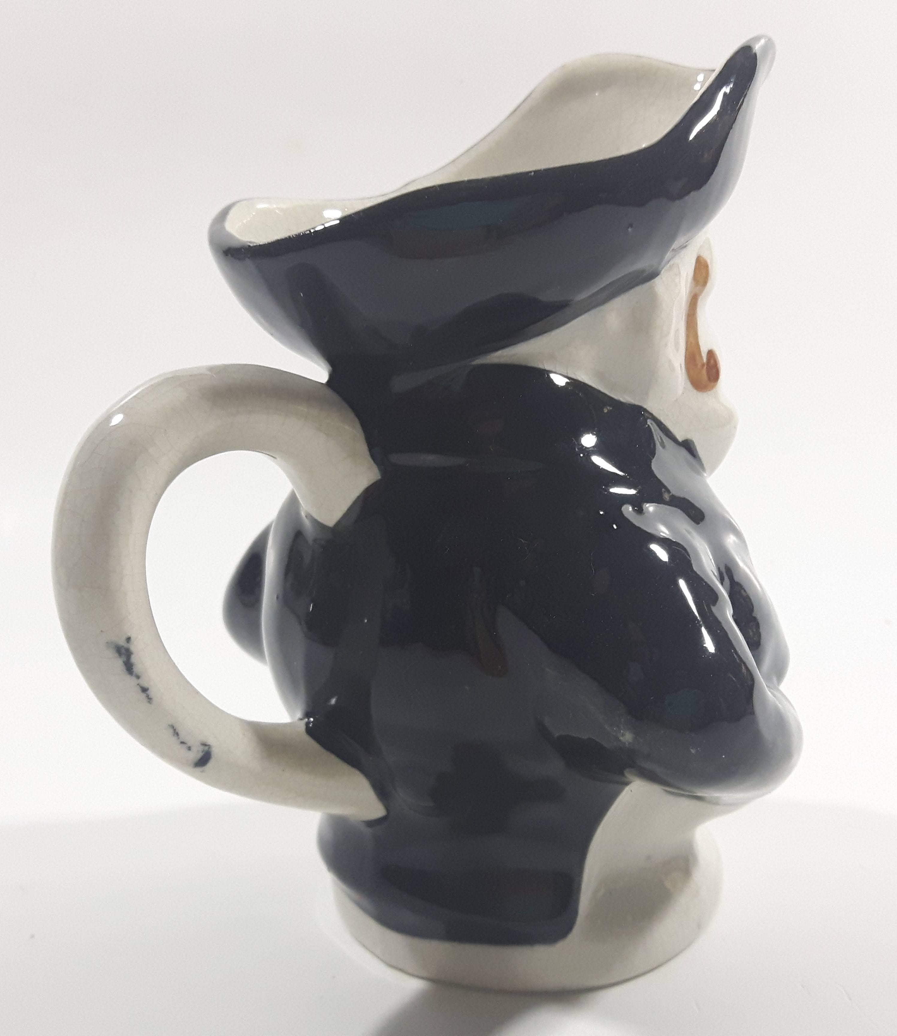 Vintage J Bull Toby Style Face Head Hand Painted Ceramic Pottery Figurine Jug Pitcher 5" Tall 6