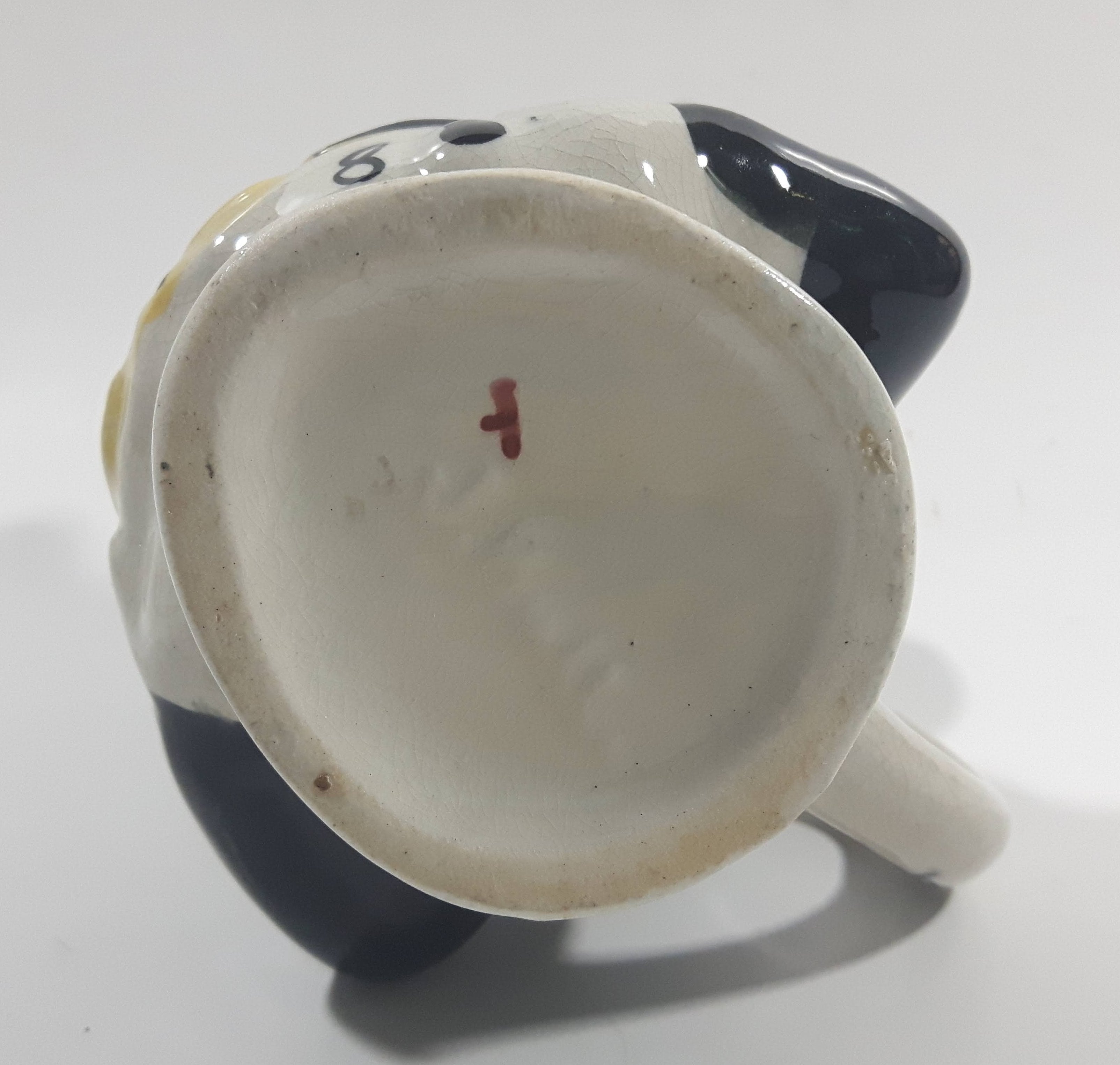 Vintage J Bull Toby Style Face Head Hand Painted Ceramic Pottery Figurine Jug Pitcher 5" Tall 10