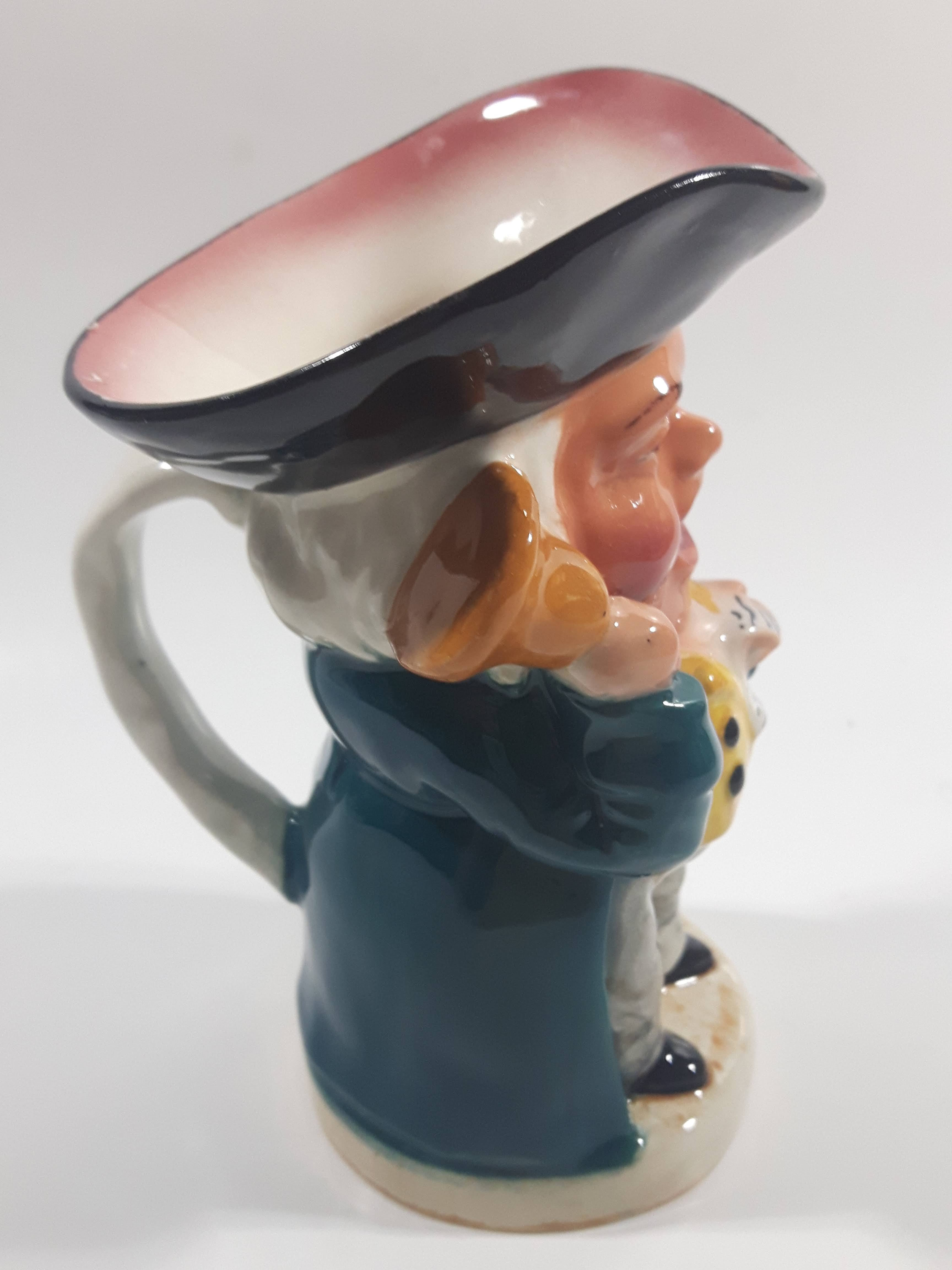 Vintage Burlington Ware Toby Style Oyez Town Cryer Hand Painted Ceramic Pottery Figurine Jug Pitcher 6" Tall Made in England 7