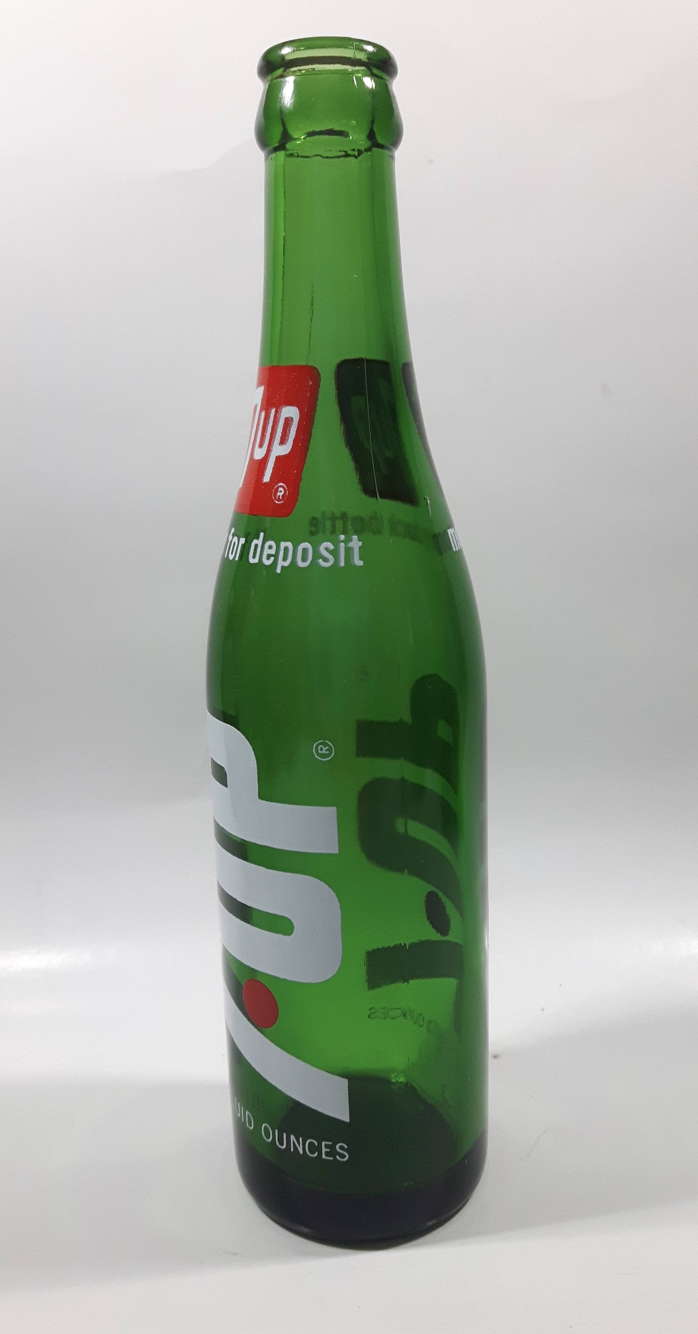 Vintage 7up Money Back Bottle 10 Fluid Ounces Green Glass Bottle 3589 6