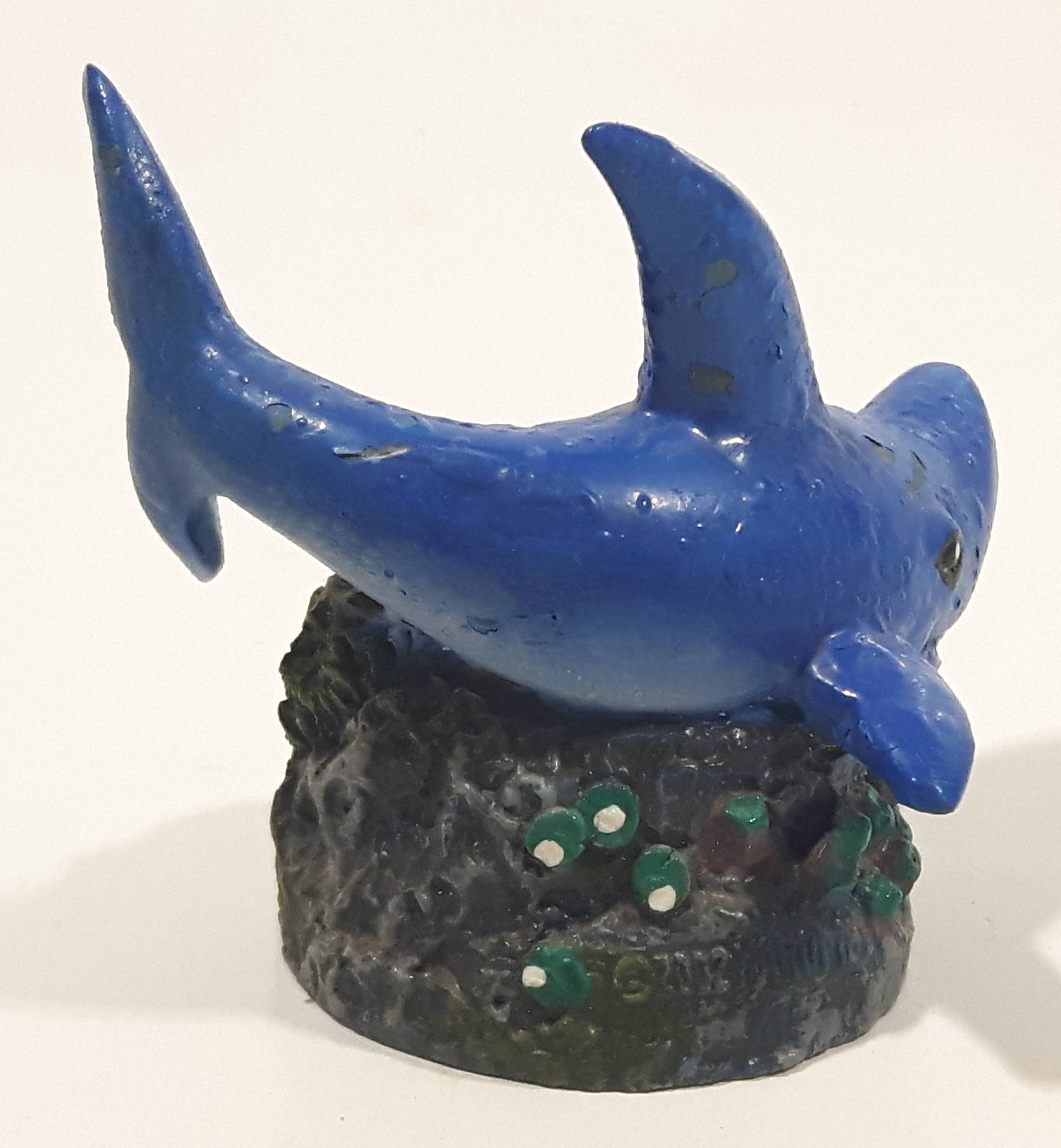 Swimming Blue Shark Small 2" Tall Resin Figurine Sculpture Ornament 4