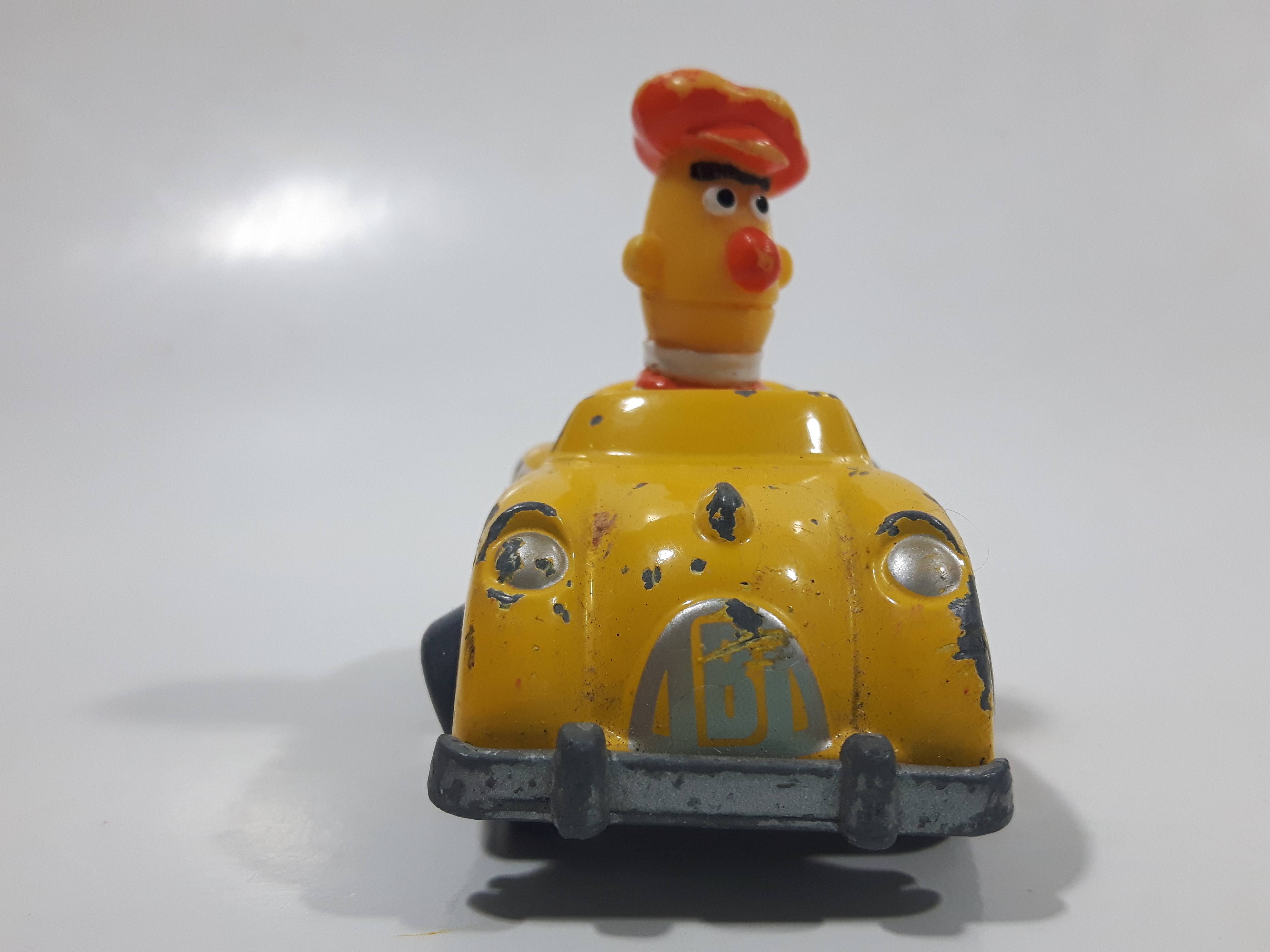 1981 1983 Playskool The Muppets Sesame Street Bert Taxi Cab Driver Yellow Die Cast Toy Car Vehicle 2