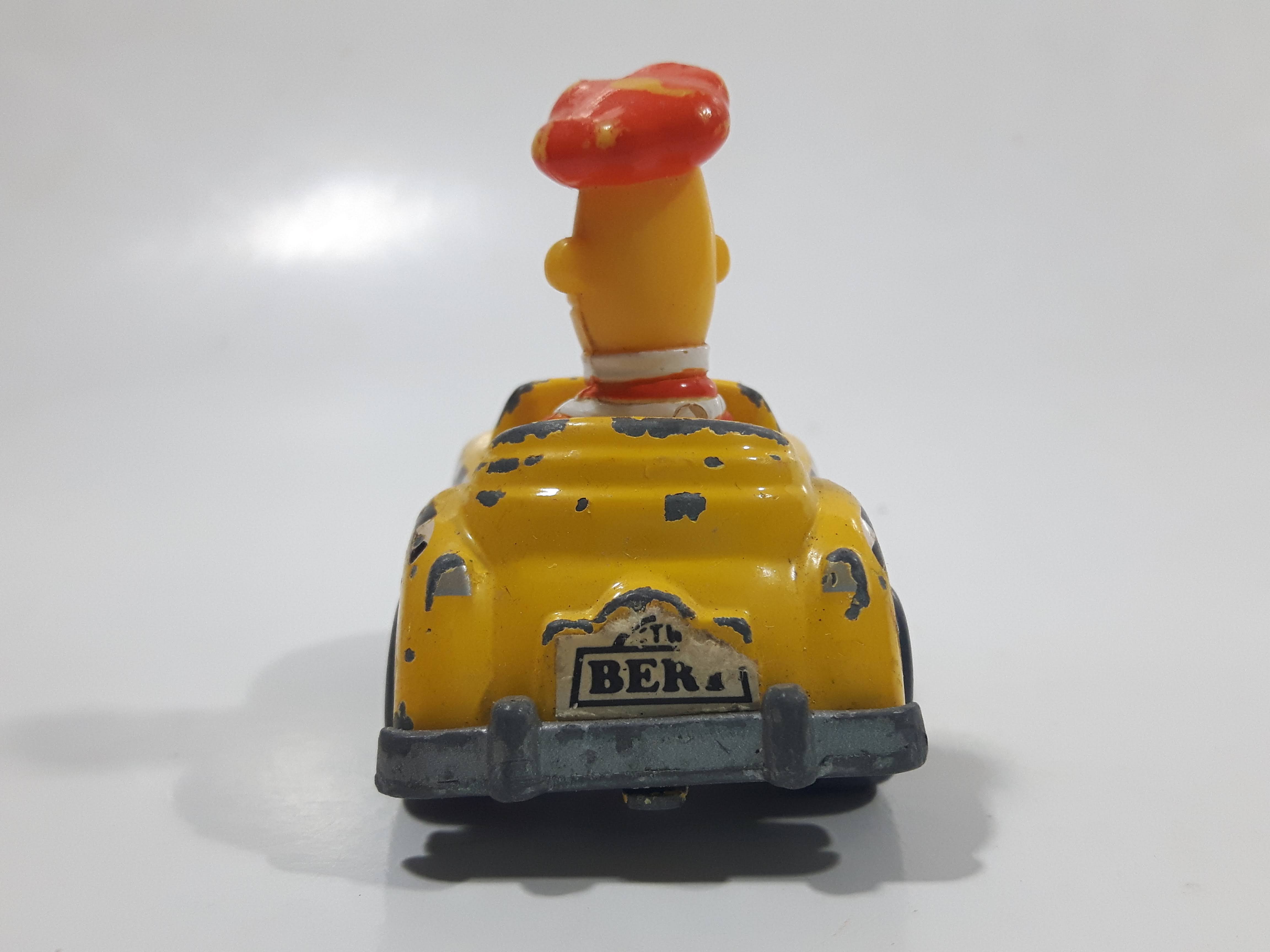 1981 1983 Playskool The Muppets Sesame Street Bert Taxi Cab Driver Yellow Die Cast Toy Car Vehicle 6