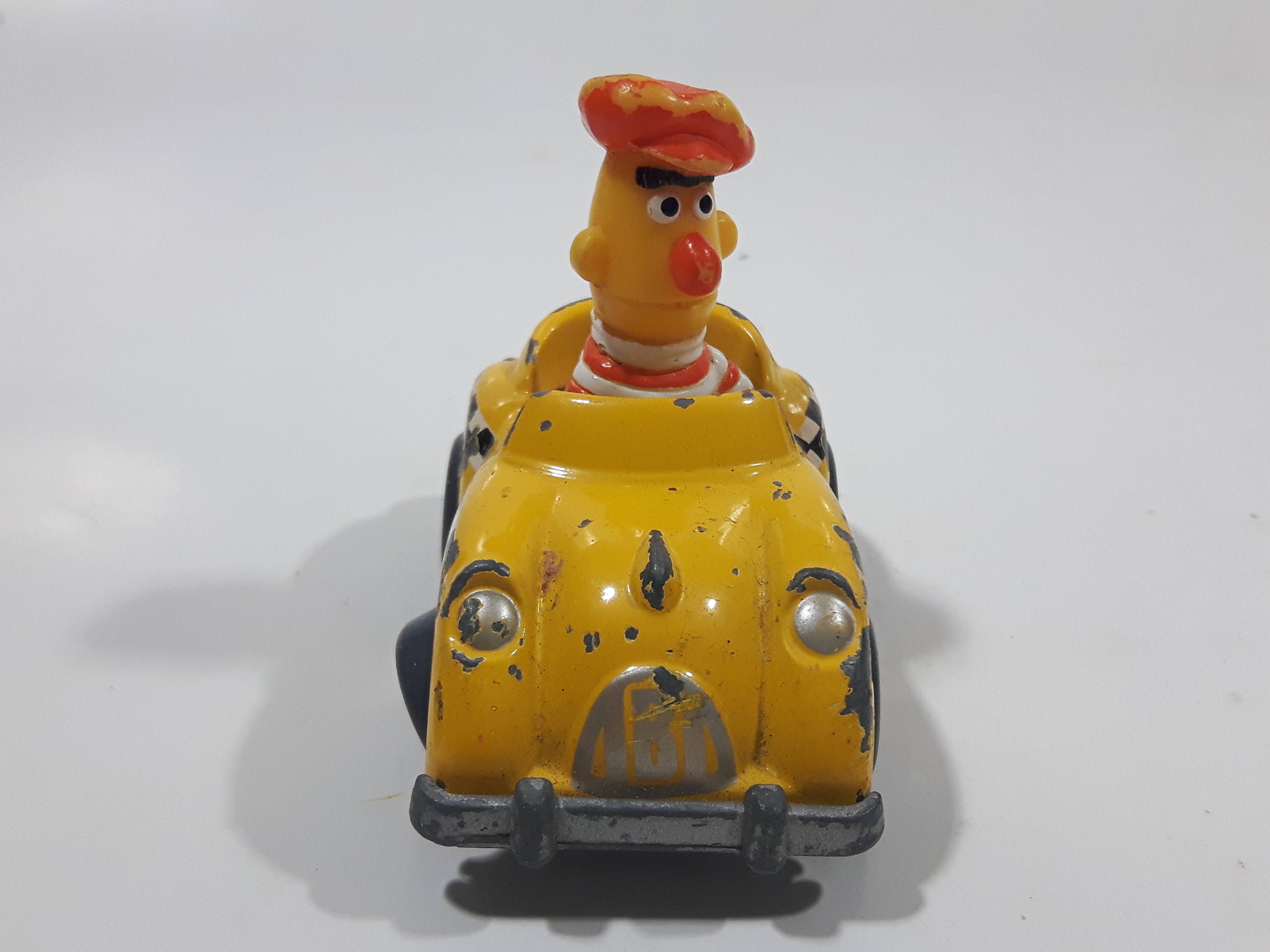 1981 1983 Playskool The Muppets Sesame Street Bert Taxi Cab Driver Yellow Die Cast Toy Car Vehicle 10