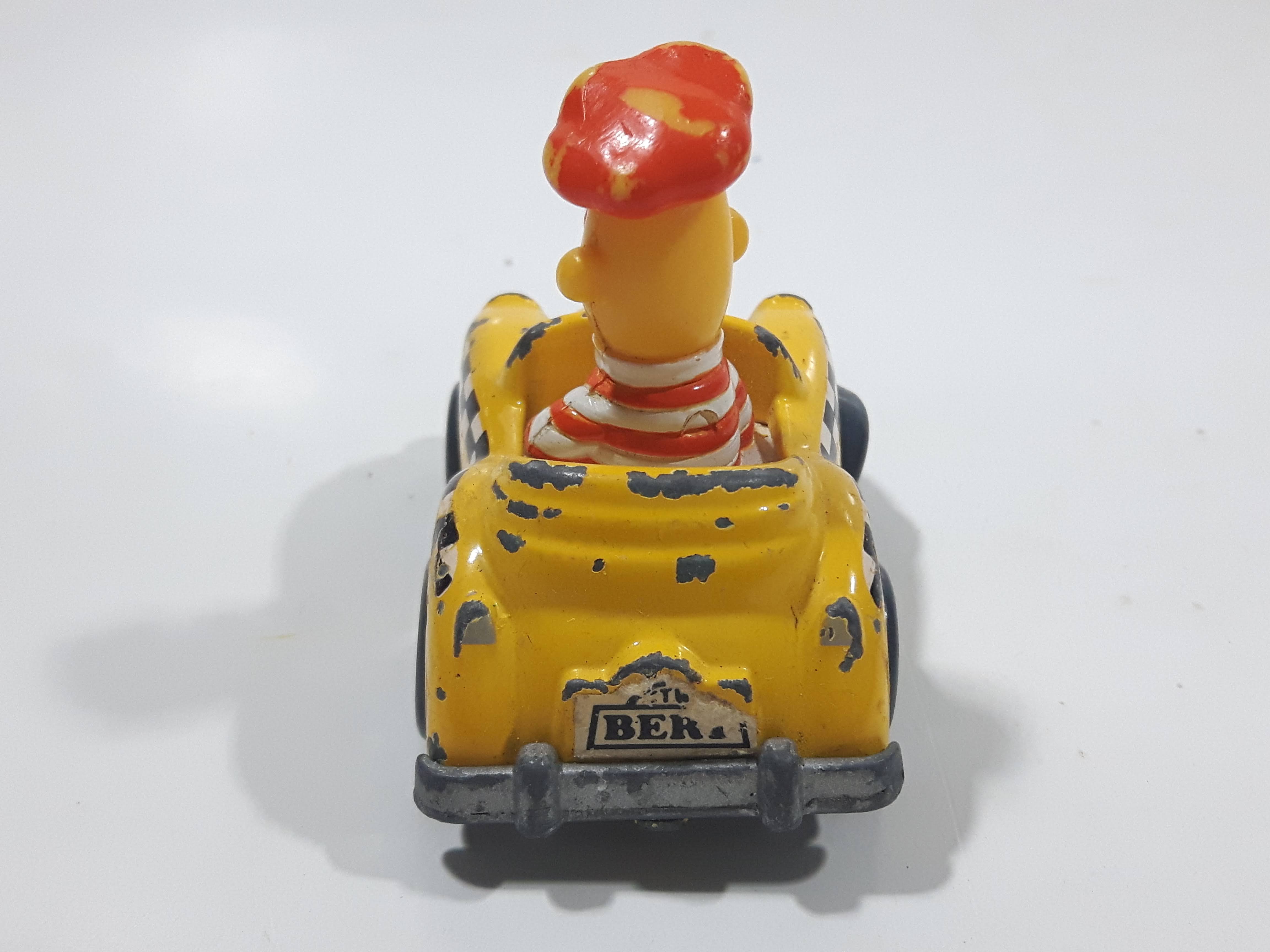 1981 1983 Playskool The Muppets Sesame Street Bert Taxi Cab Driver Yellow Die Cast Toy Car Vehicle 11