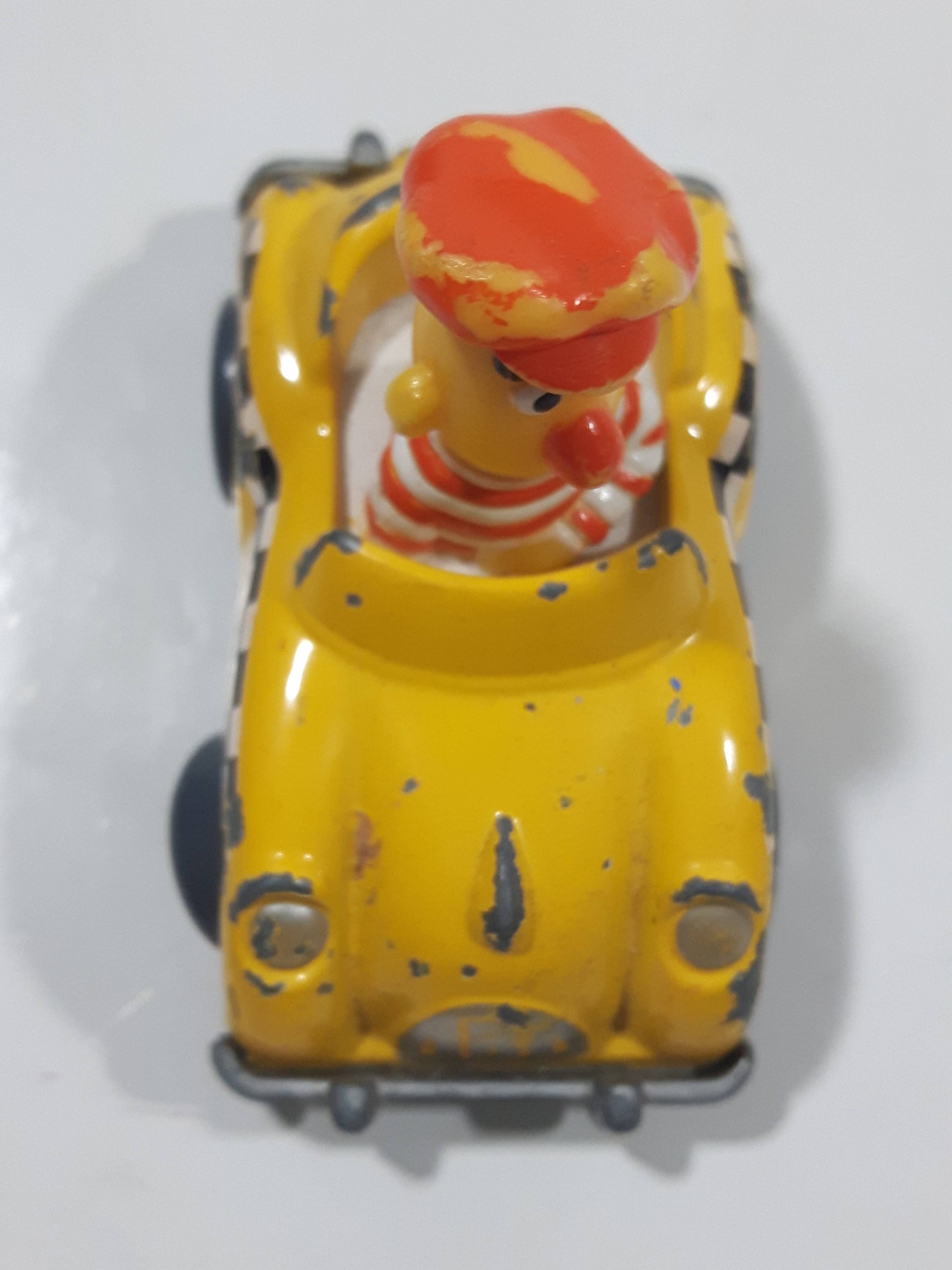 1981 1983 Playskool The Muppets Sesame Street Bert Taxi Cab Driver Yellow Die Cast Toy Car Vehicle 12