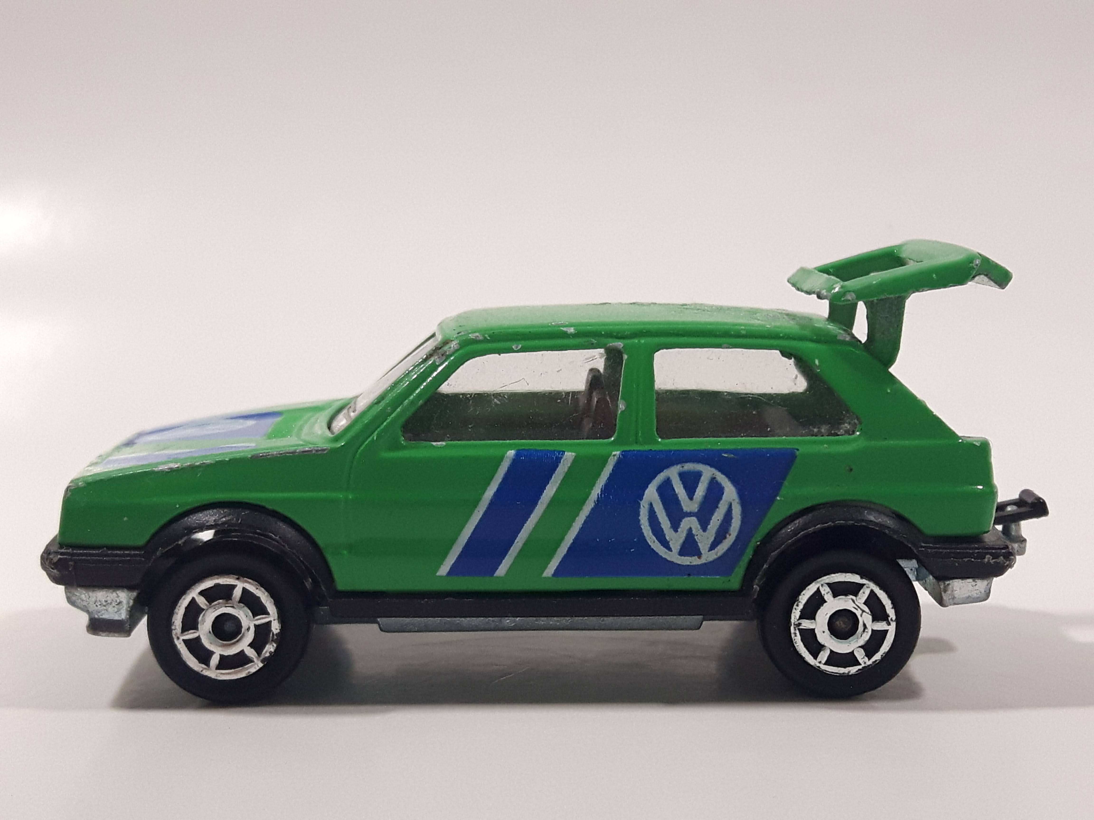 Majorette No. 235 VW Golf GTI Green 1/56 Scale Die Cast Toy Car Vehicle with Opening Rear Hatch 14
