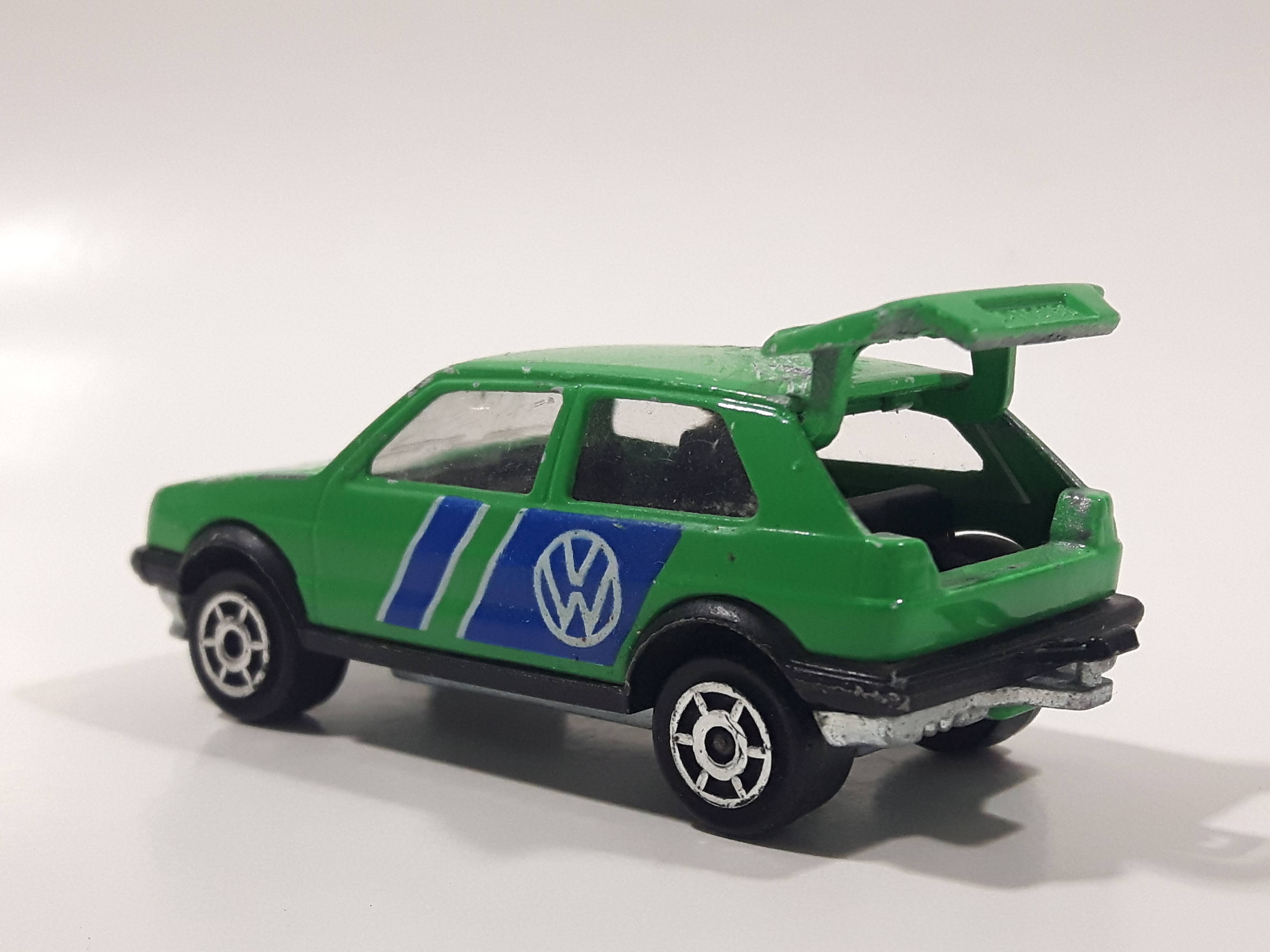 Majorette No. 235 VW Golf GTI Green 1/56 Scale Die Cast Toy Car Vehicle with Opening Rear Hatch 15