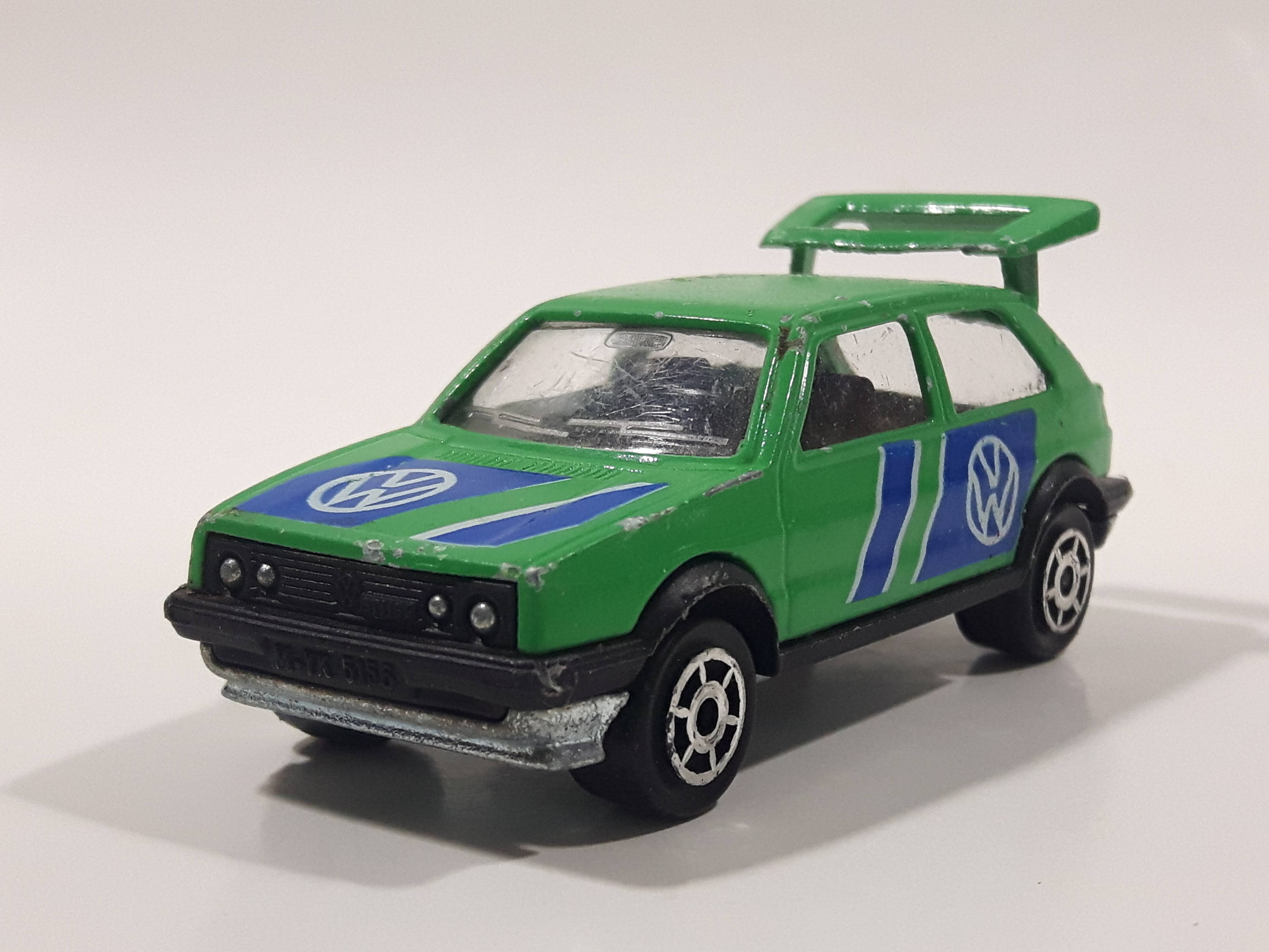 Majorette No. 235 VW Golf GTI Green 1/56 Scale Die Cast Toy Car Vehicle with Opening Rear Hatch 17