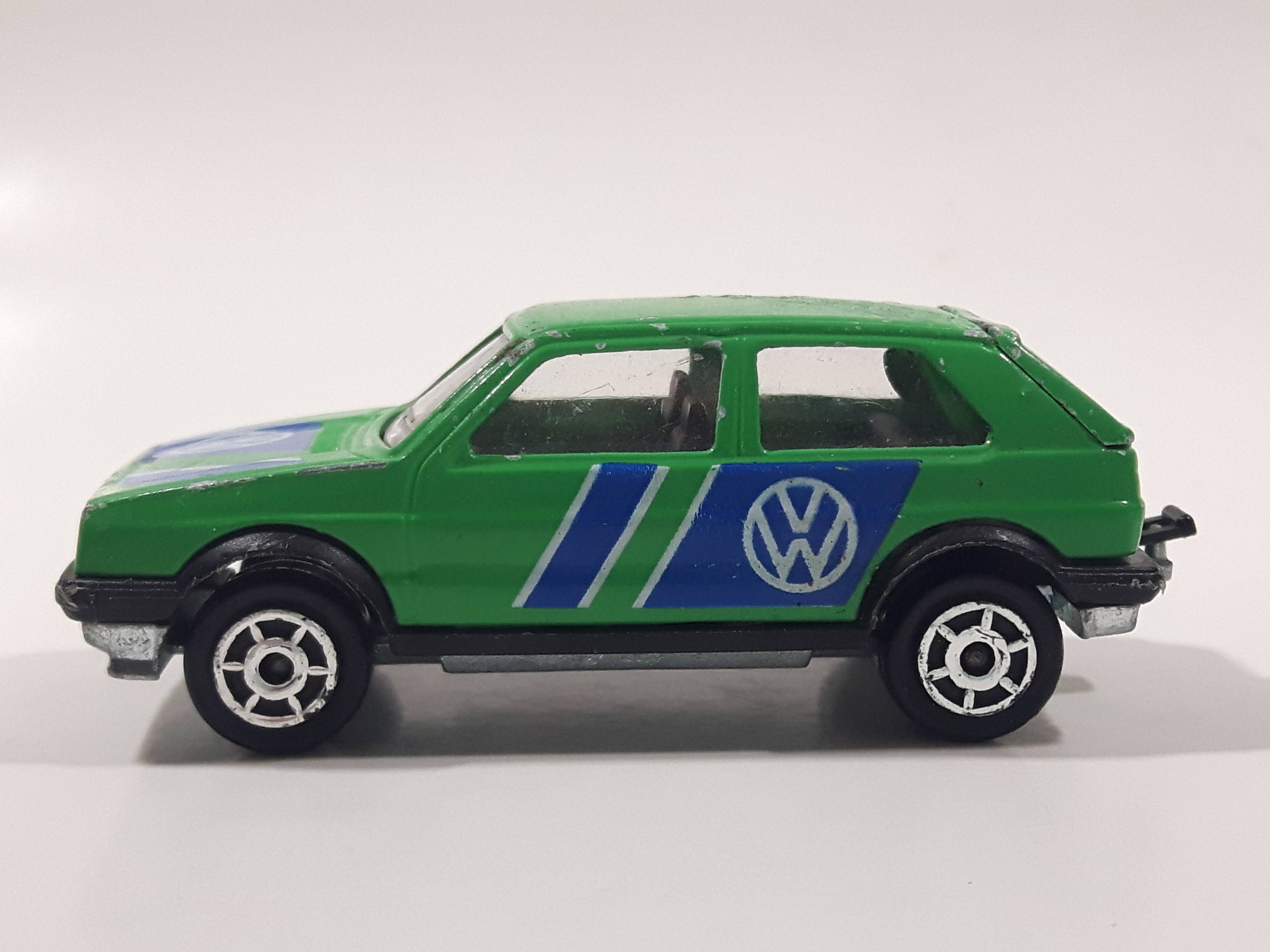 Majorette No. 235 VW Golf GTI Green 1/56 Scale Die Cast Toy Car Vehicle with Opening Rear Hatch 18
