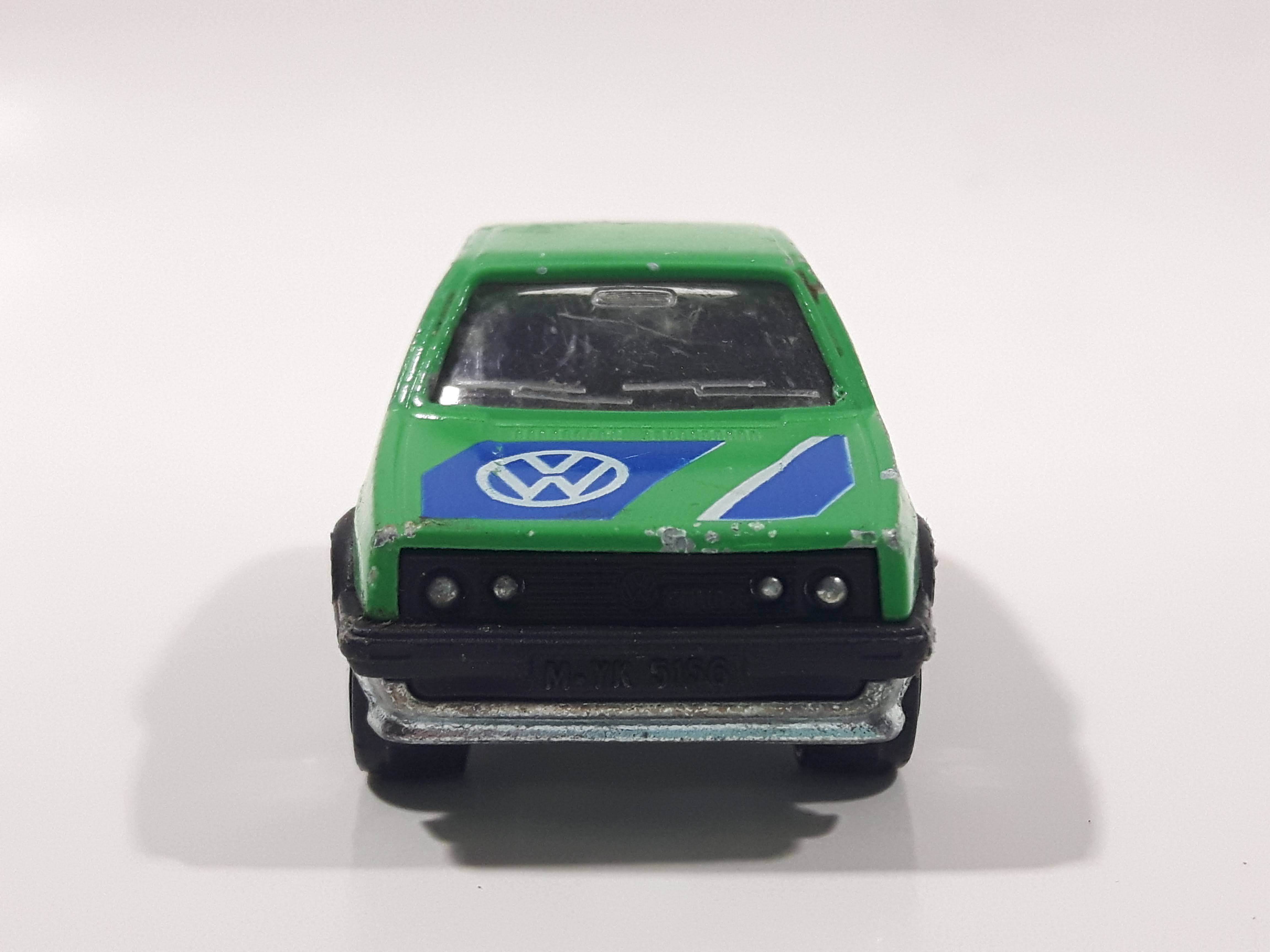 Majorette No. 235 VW Golf GTI Green 1/56 Scale Die Cast Toy Car Vehicle with Opening Rear Hatch 2