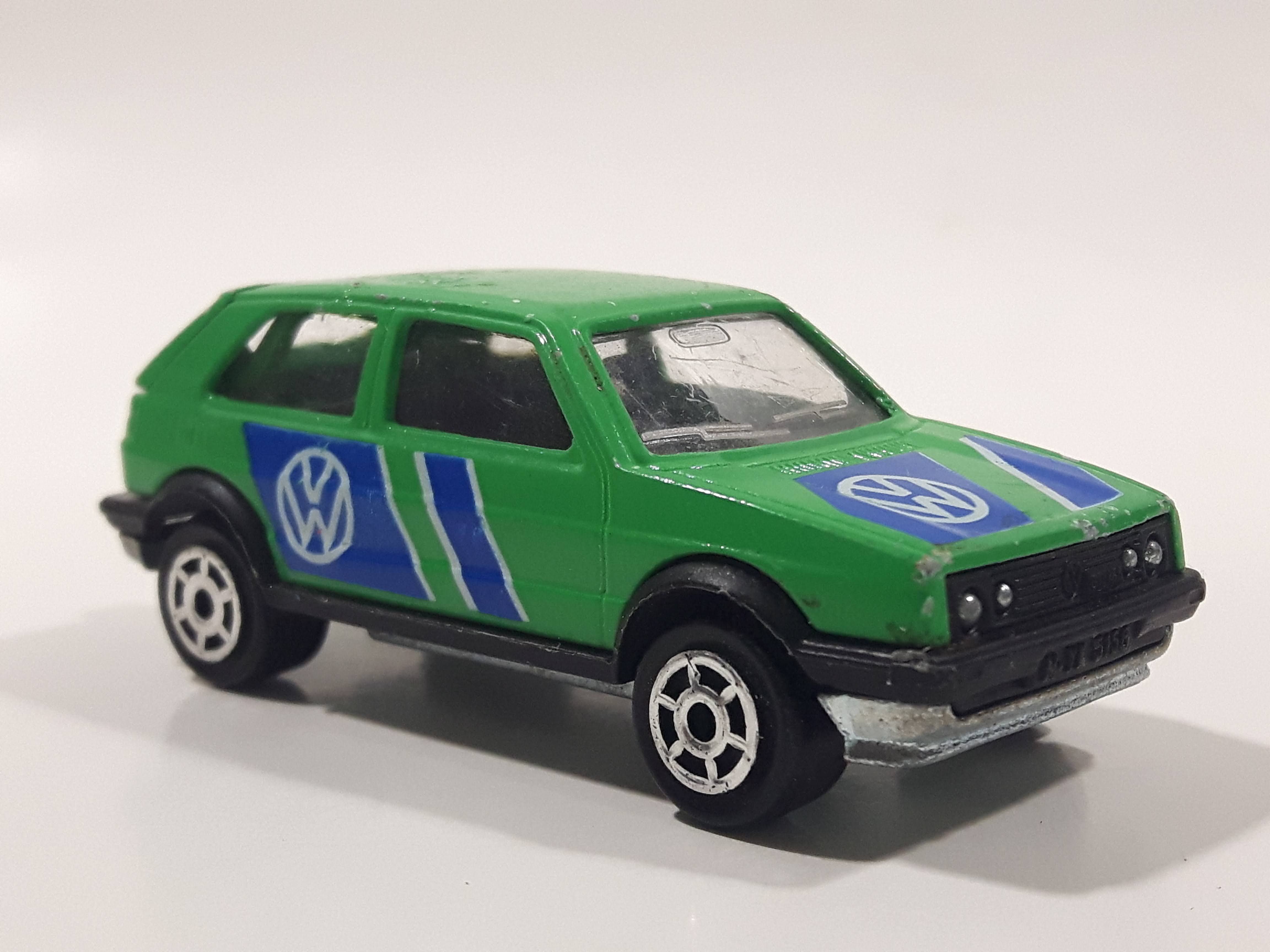 Majorette No. 235 VW Golf GTI Green 1/56 Scale Die Cast Toy Car Vehicle with Opening Rear Hatch 3