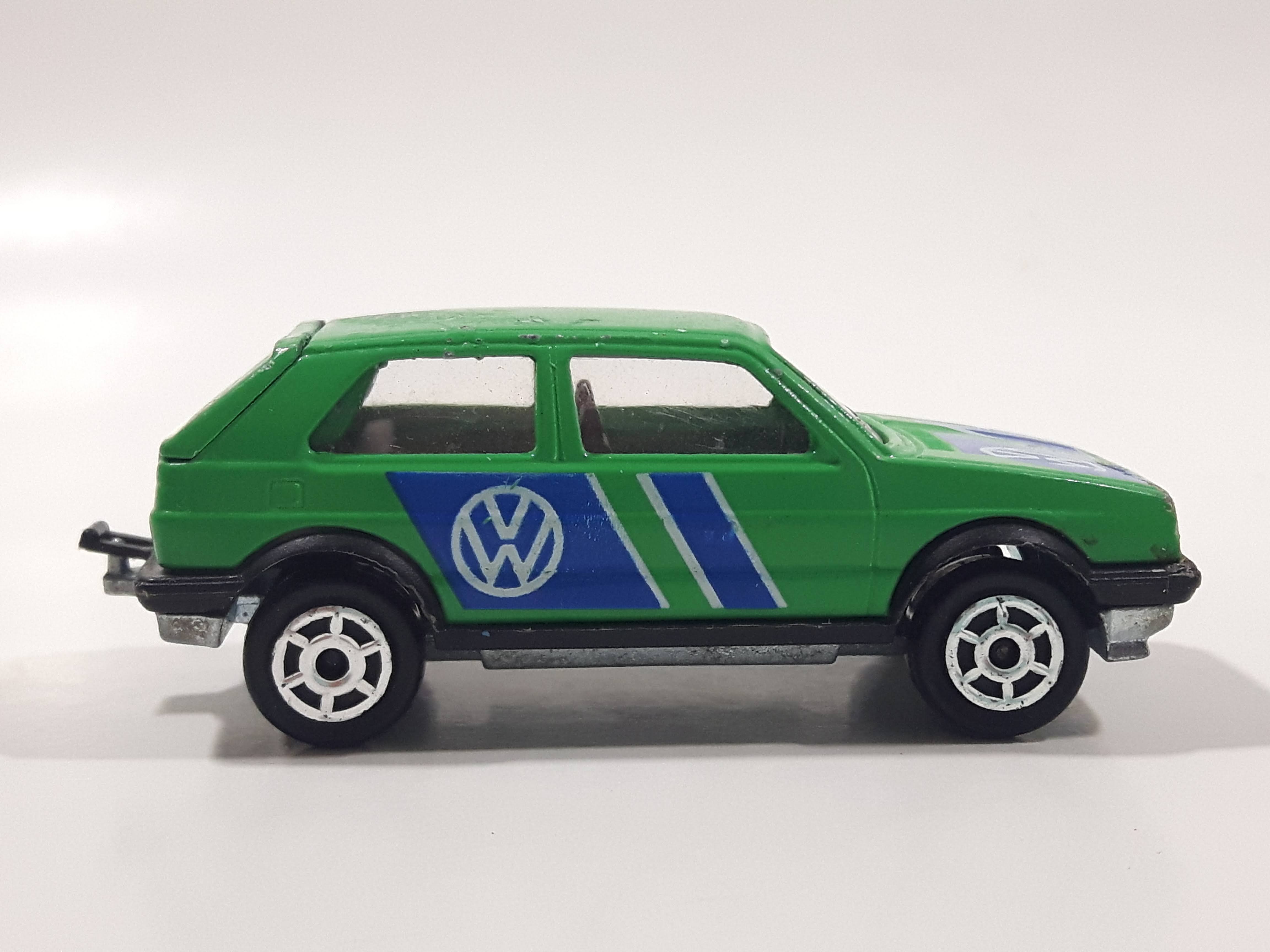 Majorette No. 235 VW Golf GTI Green 1/56 Scale Die Cast Toy Car Vehicle with Opening Rear Hatch 4