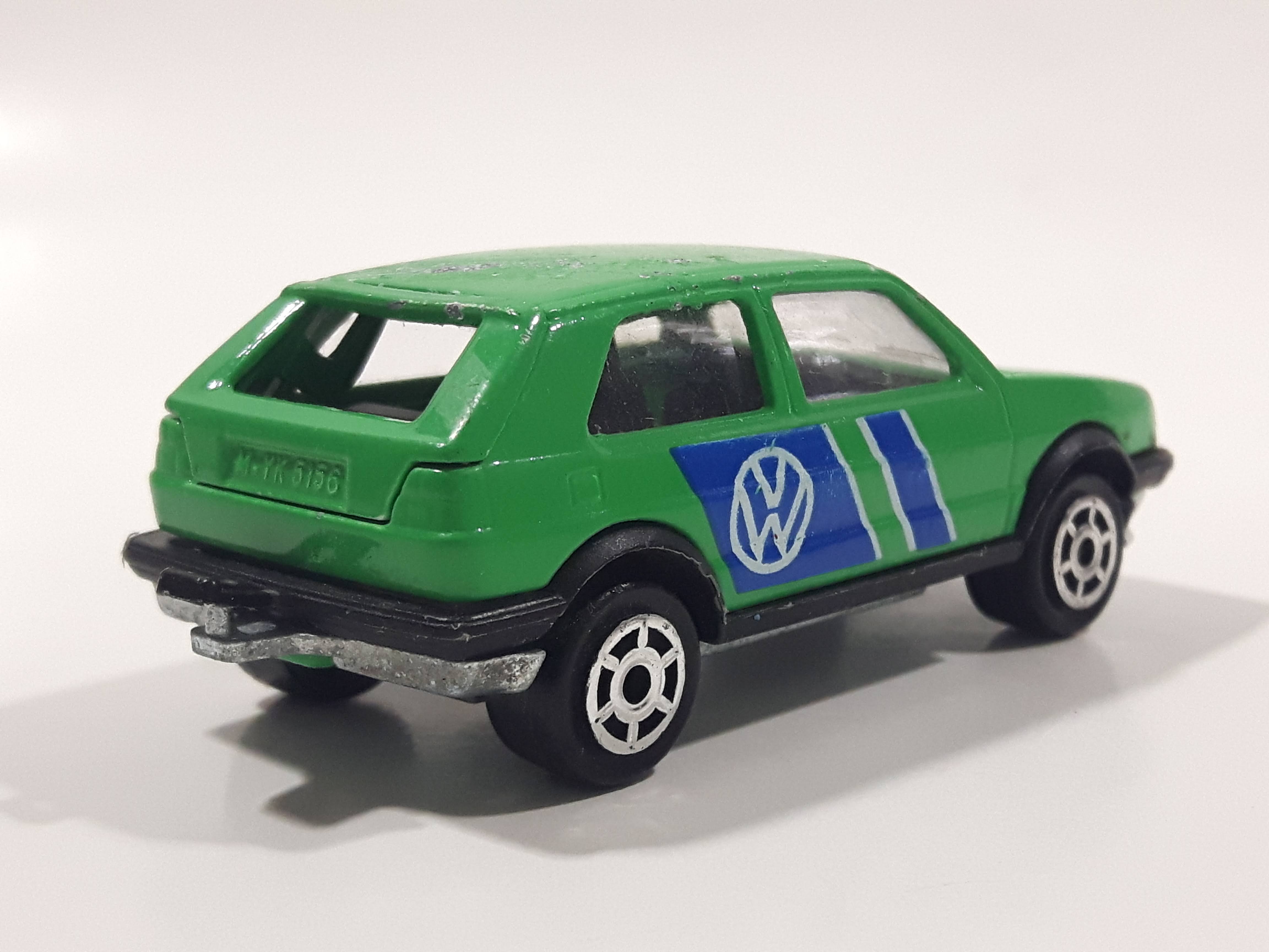 Majorette No. 235 VW Golf GTI Green 1/56 Scale Die Cast Toy Car Vehicle with Opening Rear Hatch 5
